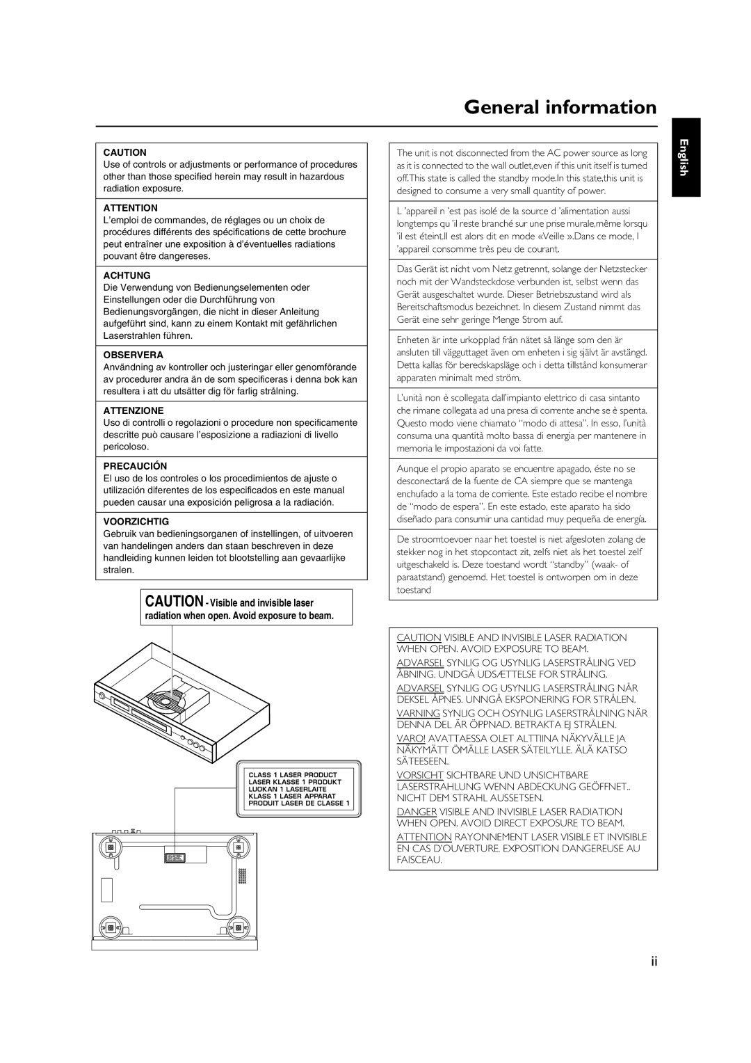 Yamaha DVD-S1500 owner manual General information 