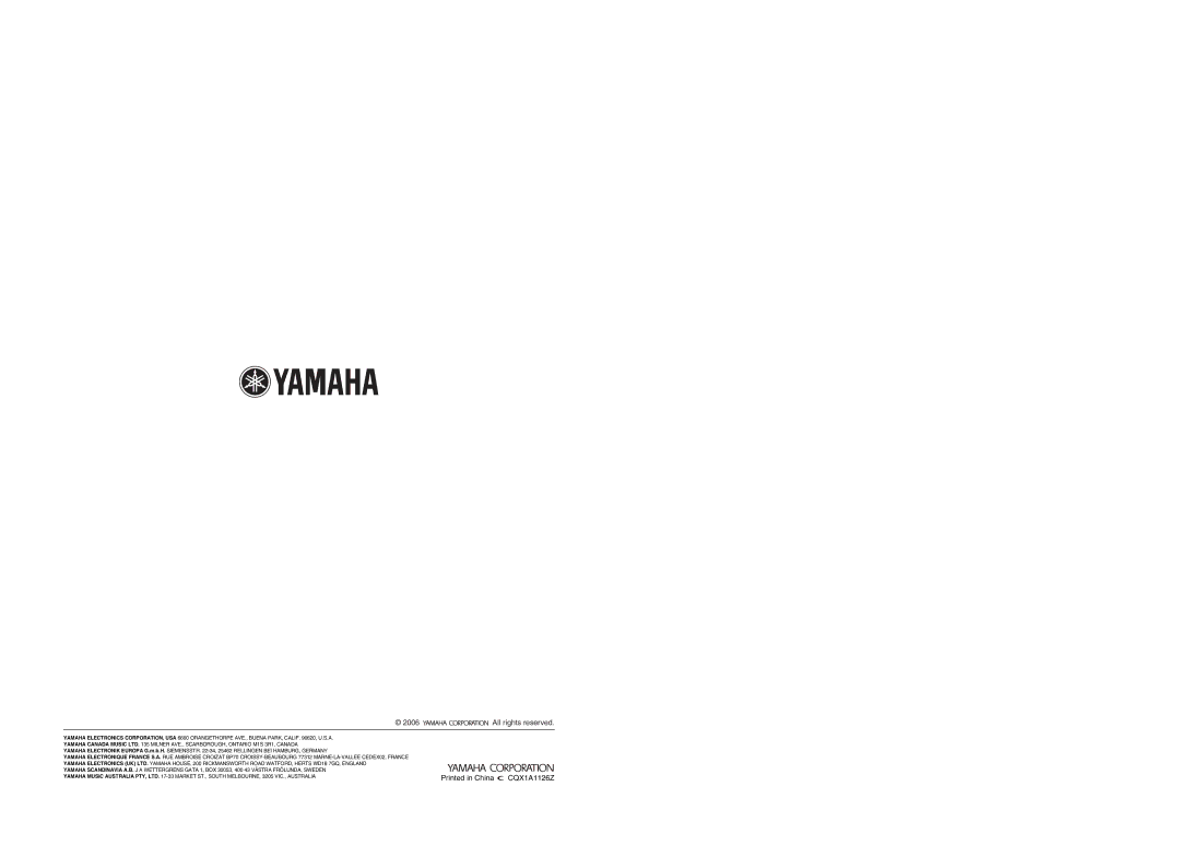 Yamaha DVD-S1700B manual CQX1A1126Z 