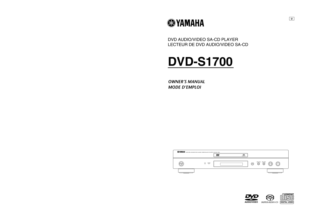 Yamaha DVD-S1700B manual 