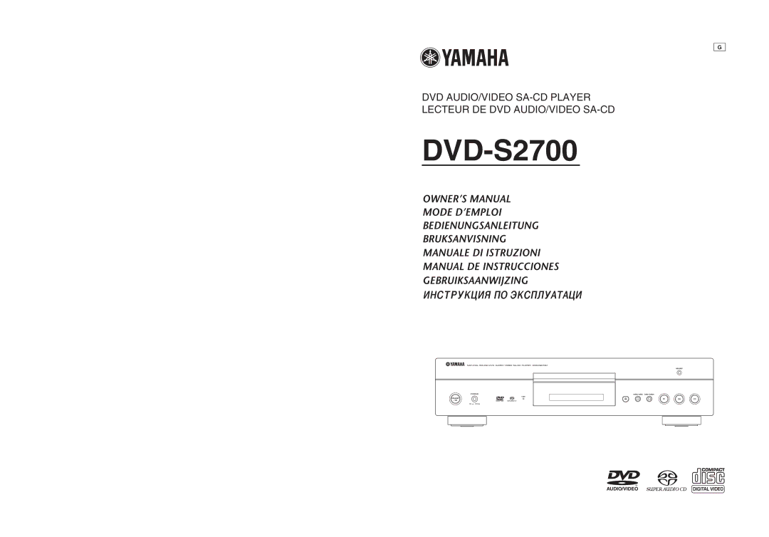 Yamaha DVD-S2700B manual 