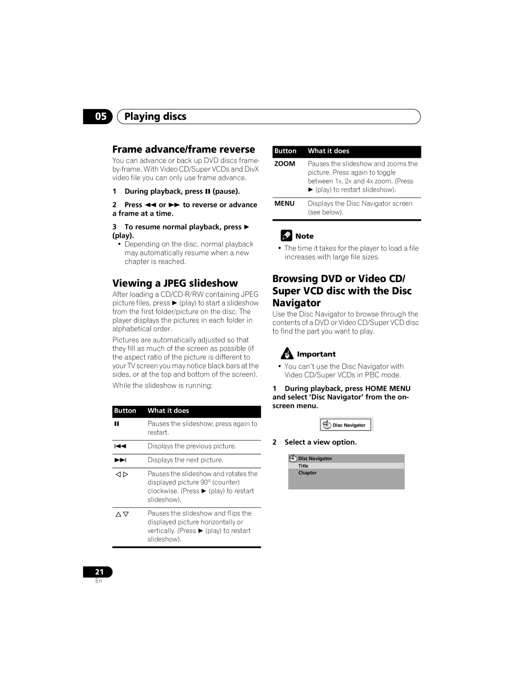 Yamaha DVD-S559 owner manual Playing discs Frame advance/frame reverse, Viewing a Jpeg slideshow 