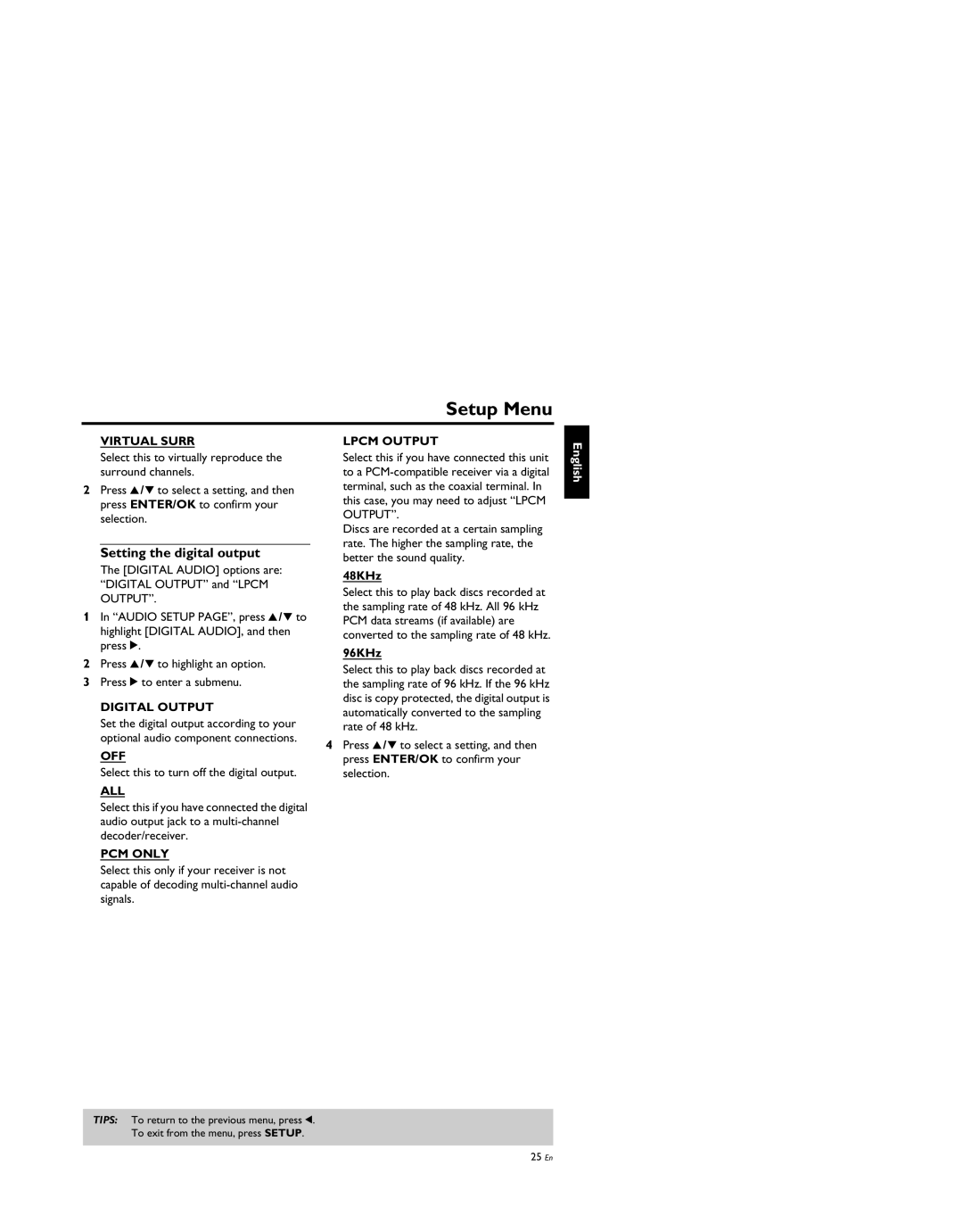 Yamaha DVD-S659BL manual Setting the digital output 