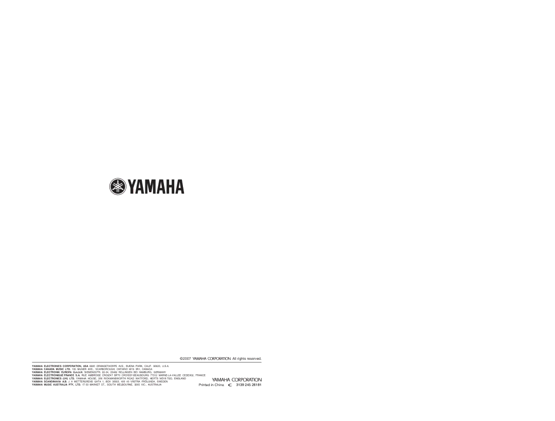 Yamaha DVD-S661 manual 3139 245 