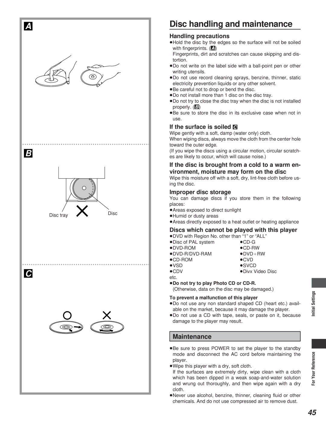 Yamaha DVD-S795 manual Disc handling and maintenance, Maintenance 