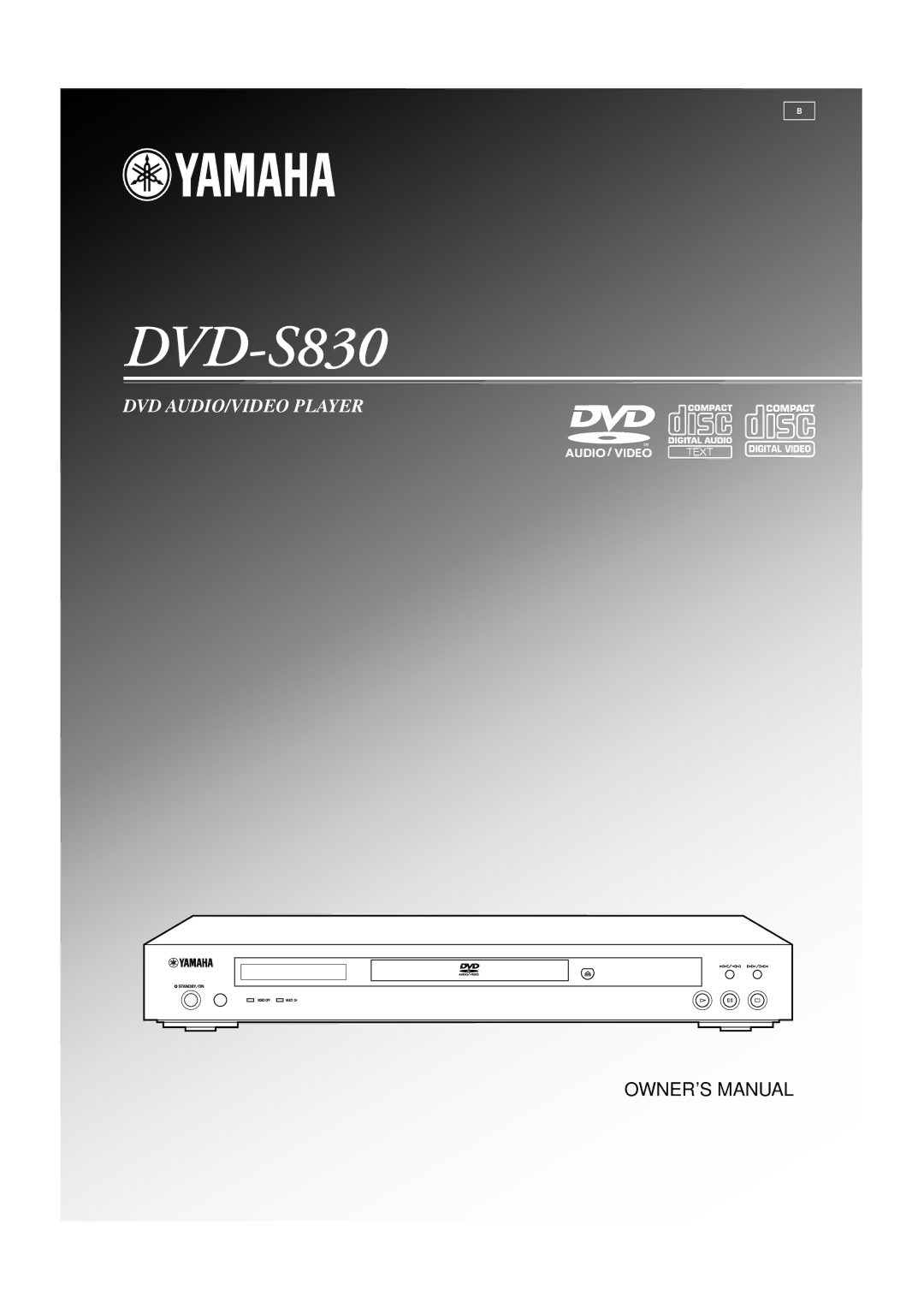 Yamaha DVD-S830 owner manual 