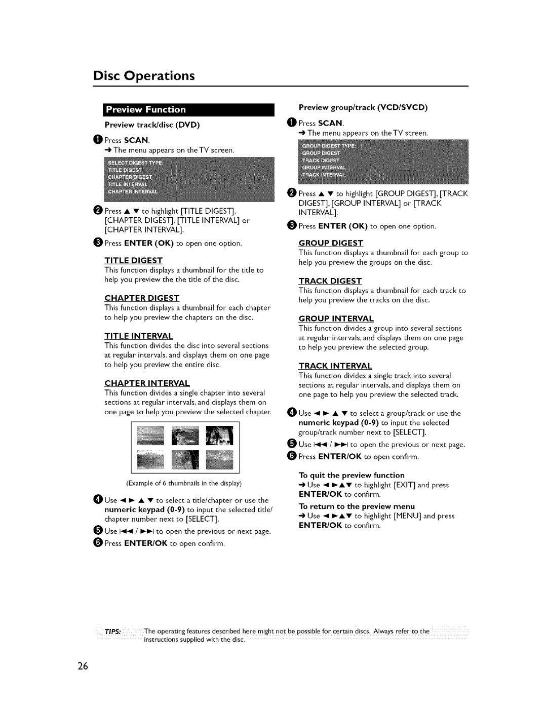 Yamaha DVR-C300, DVX-C300 Chapter Interval, Title Digest, Title Interval, Group Digest, Group Interval, Track Interval 