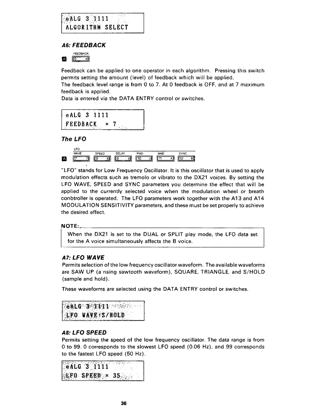 Yamaha DX21 manual 