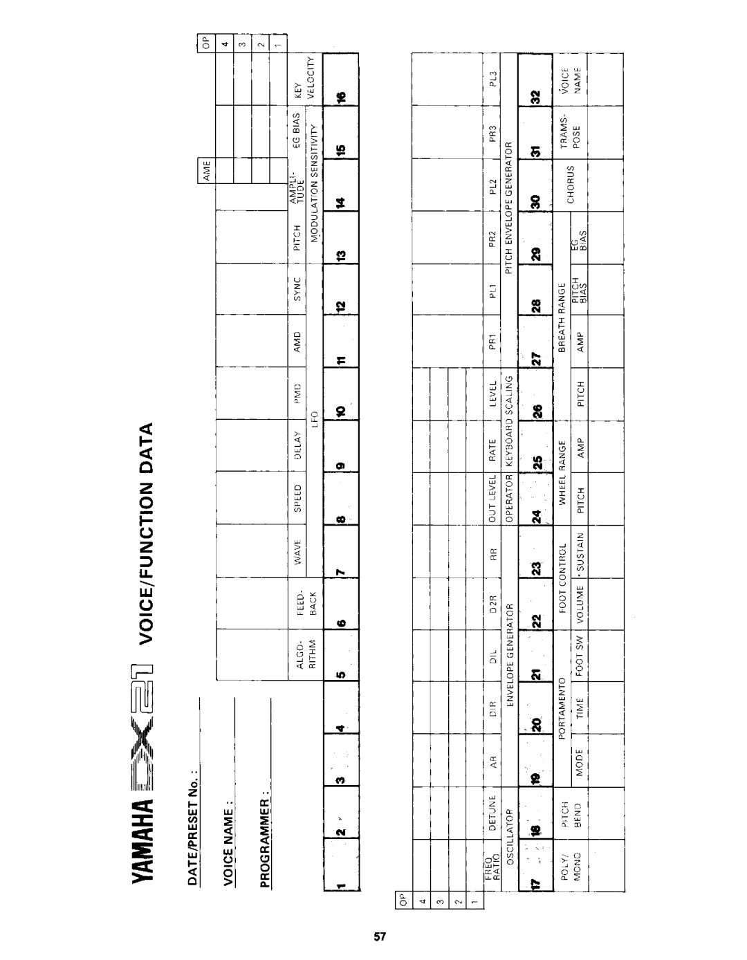 Yamaha DX21 manual 