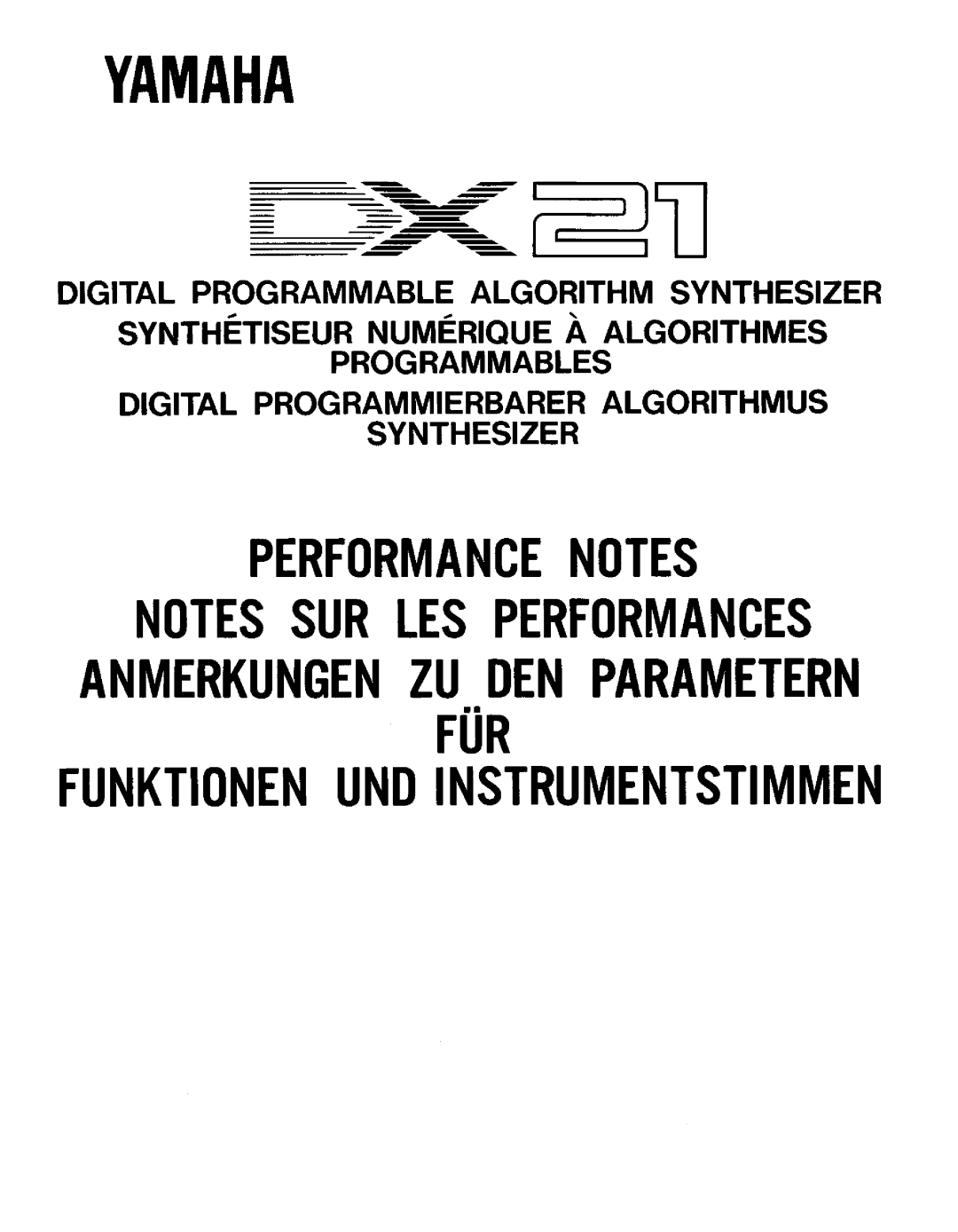 Yamaha DX21 manual 