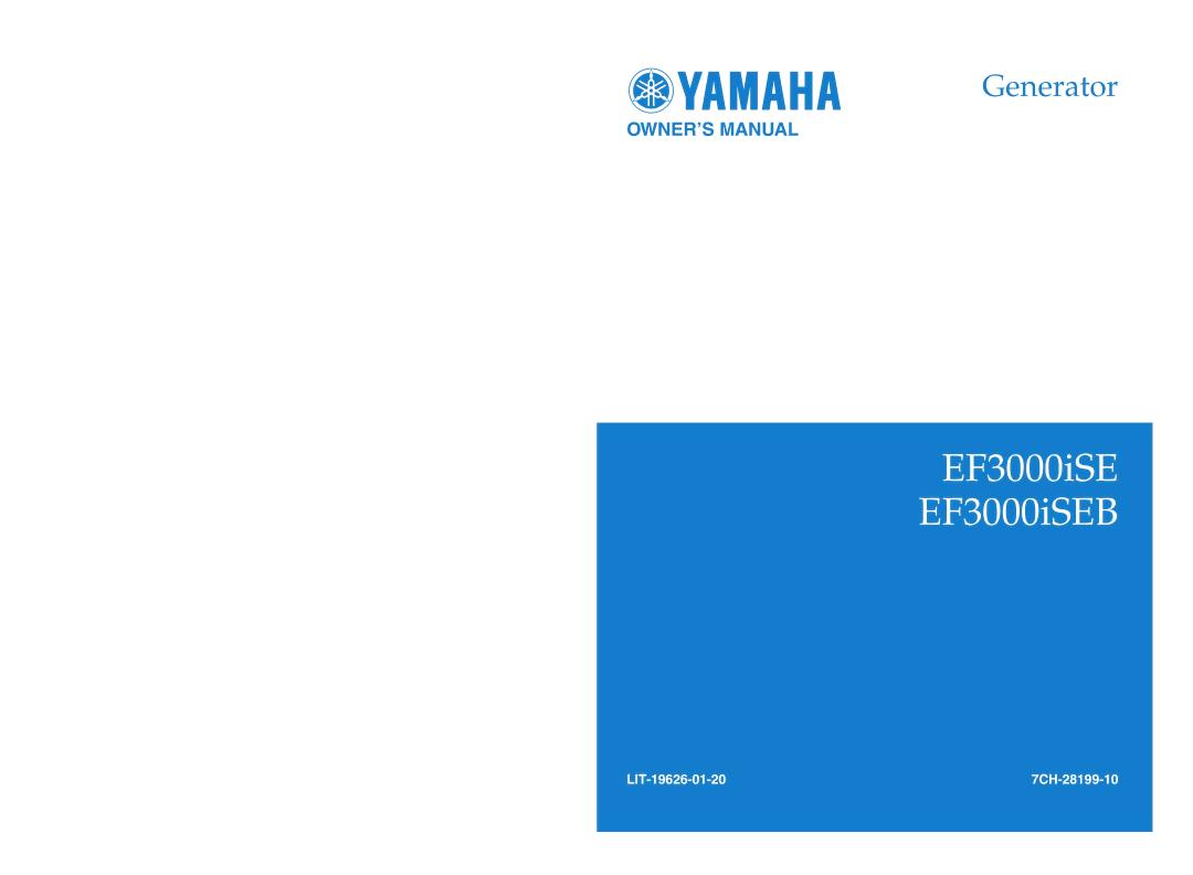 Yamaha EF3000iSE, EF3000iSEB owner manual EF3000iSE EF3000iSEB 