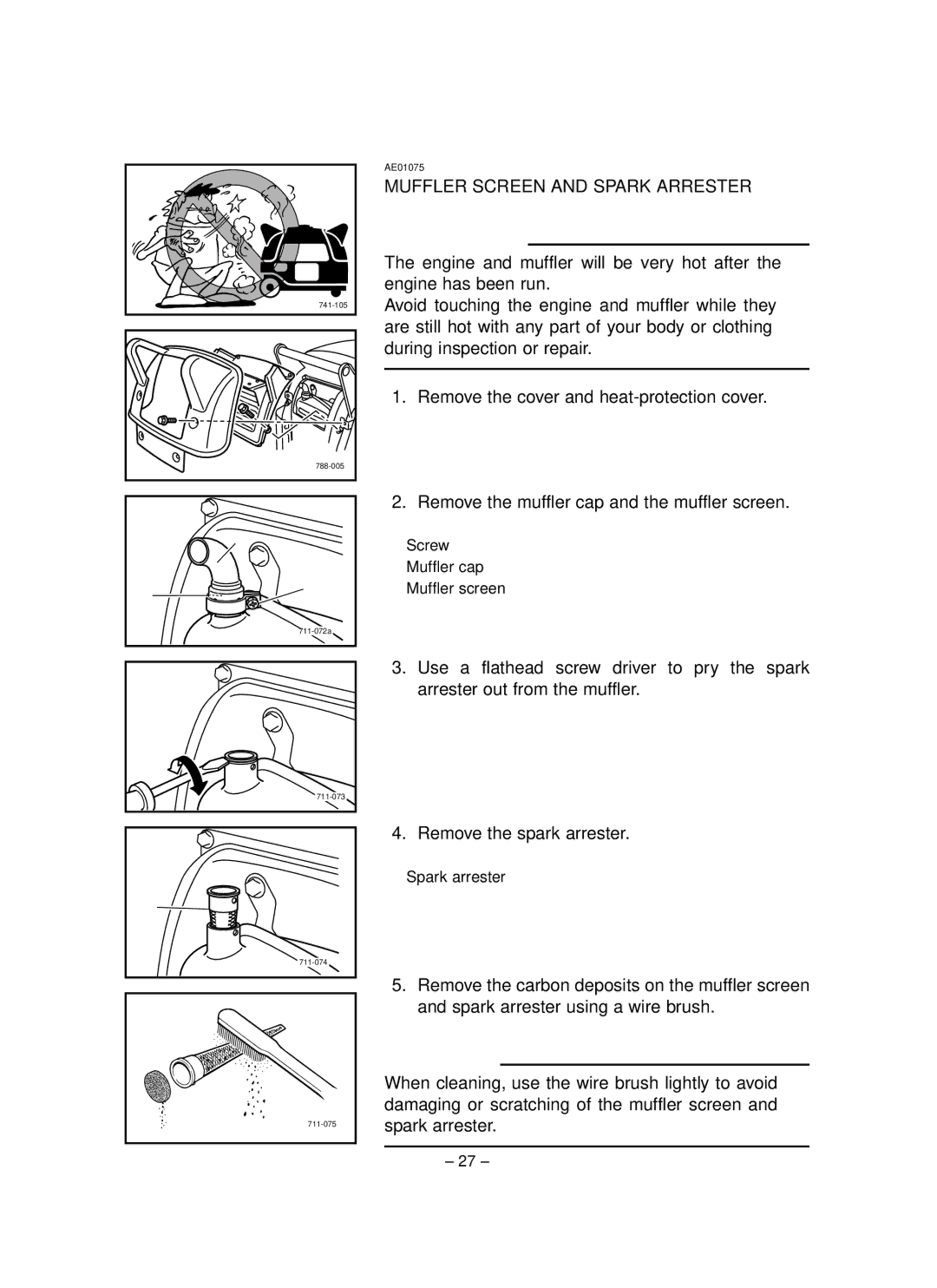 Yamaha EF3000iSE, EF3000iSEB owner manual Muffler Screen and Spark Arrester 