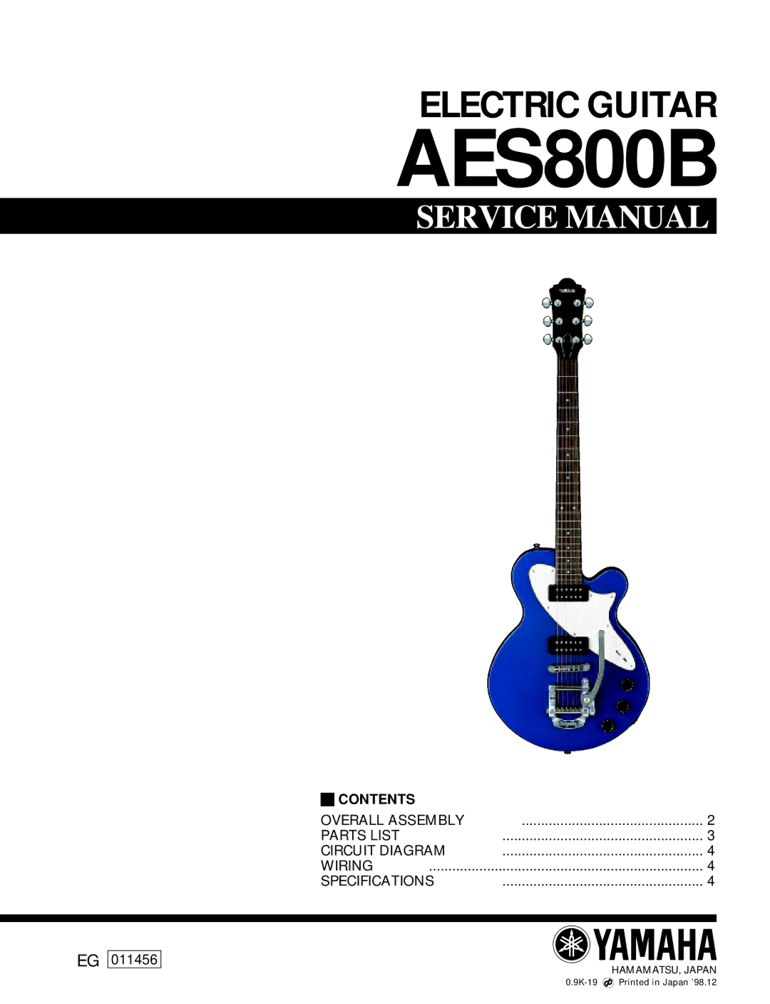 Yamaha EG 011456 service manual AES800B 