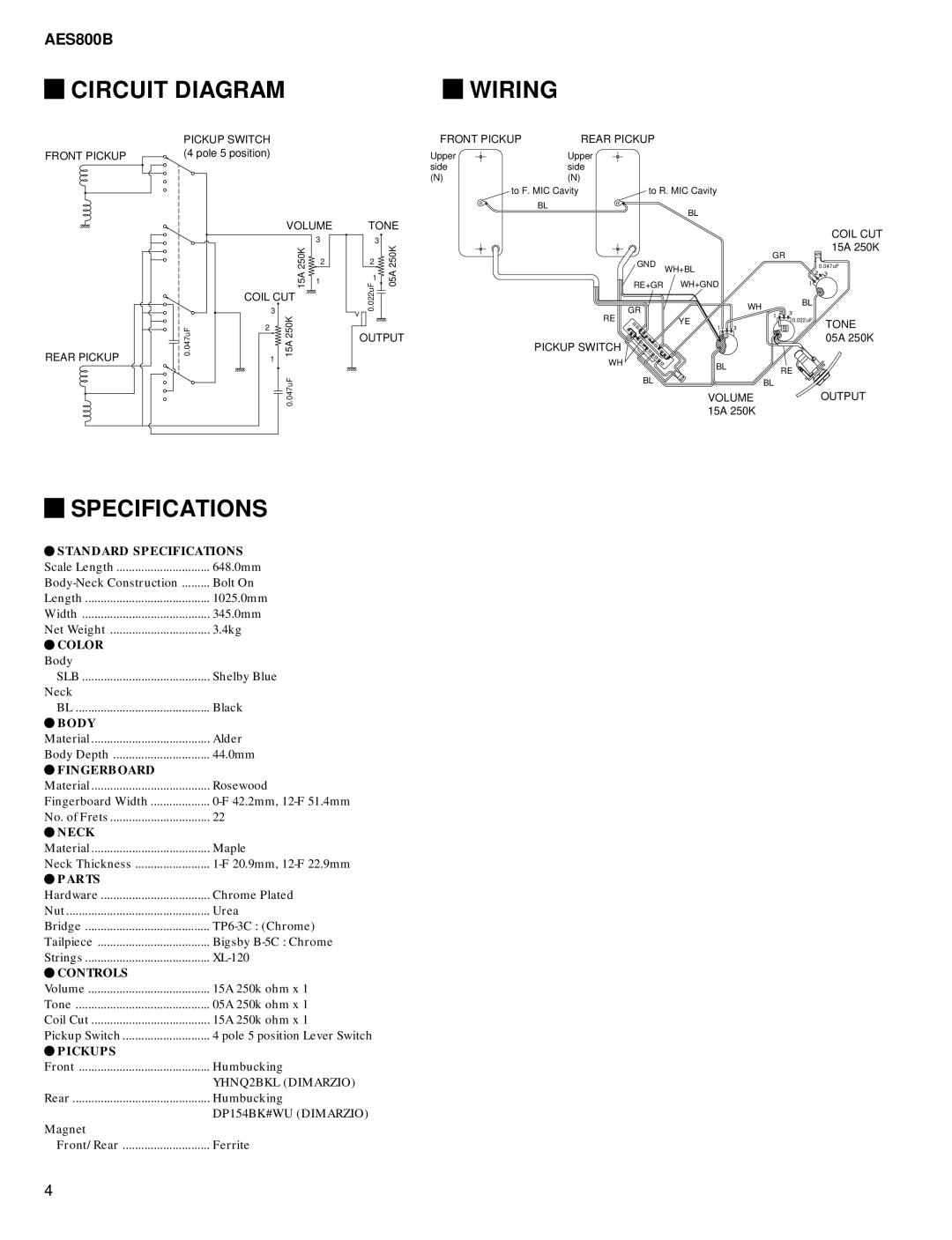 Yamaha EG 011456 service manual Circuit Diagram, Wiring, Specifications 