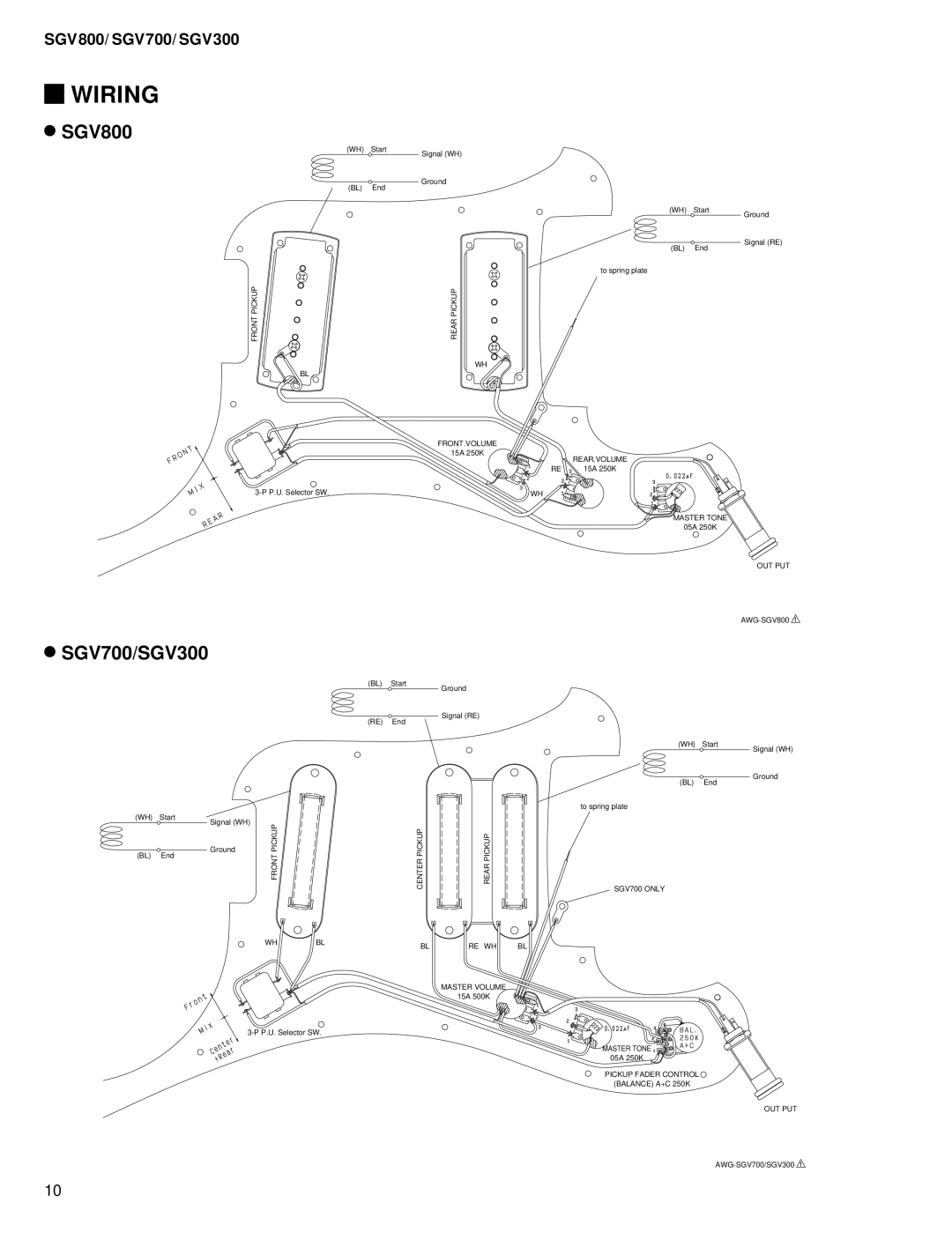 Yamaha EG 011511 service manual Wiring 