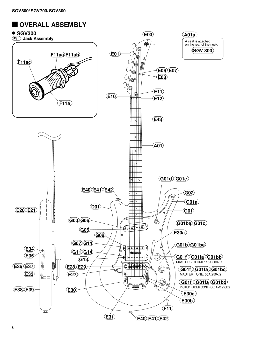 Yamaha EG 011511 service manual SGV300 