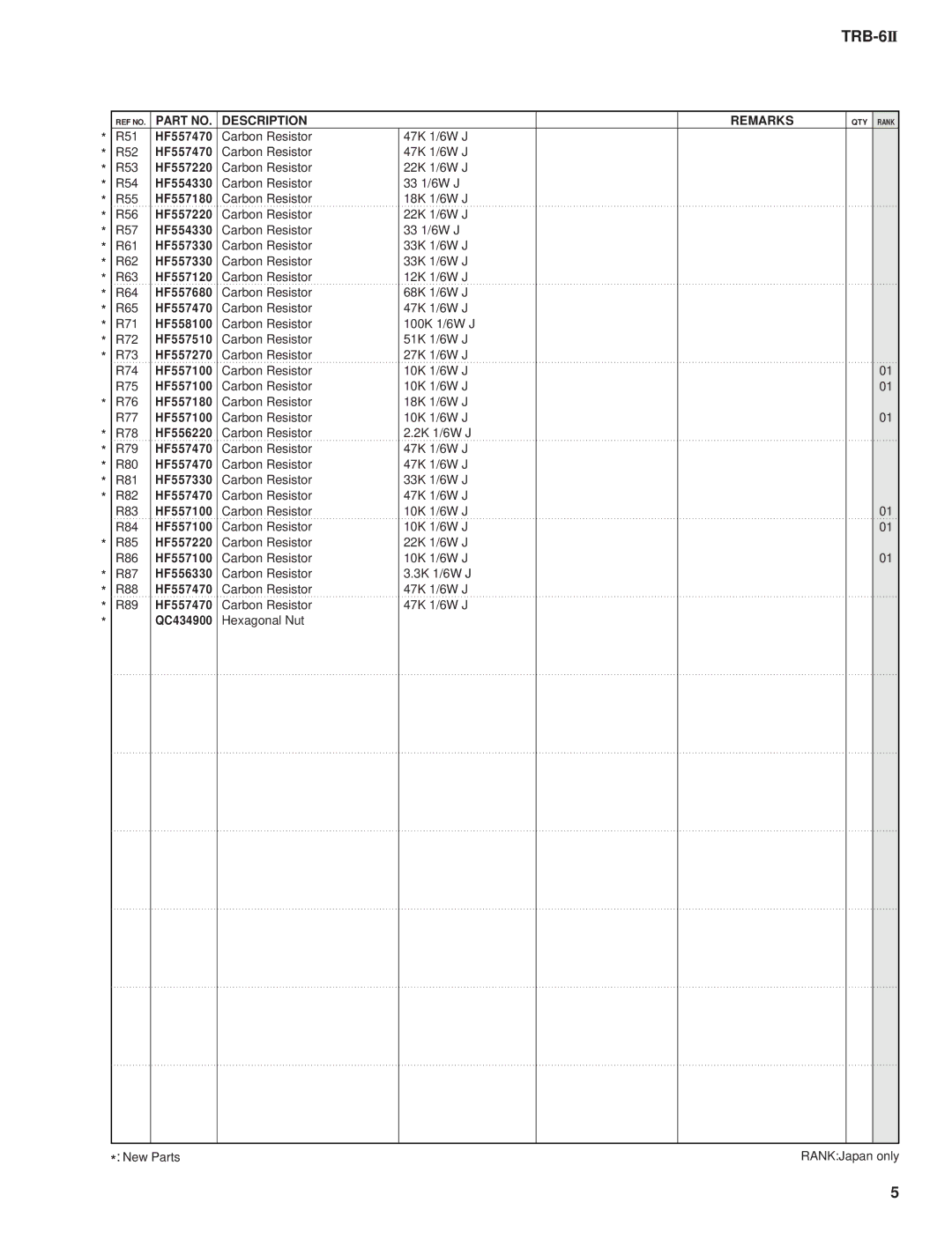 Yamaha 11391, ELECTIC BASS TRB-6 2 service manual HF557470 