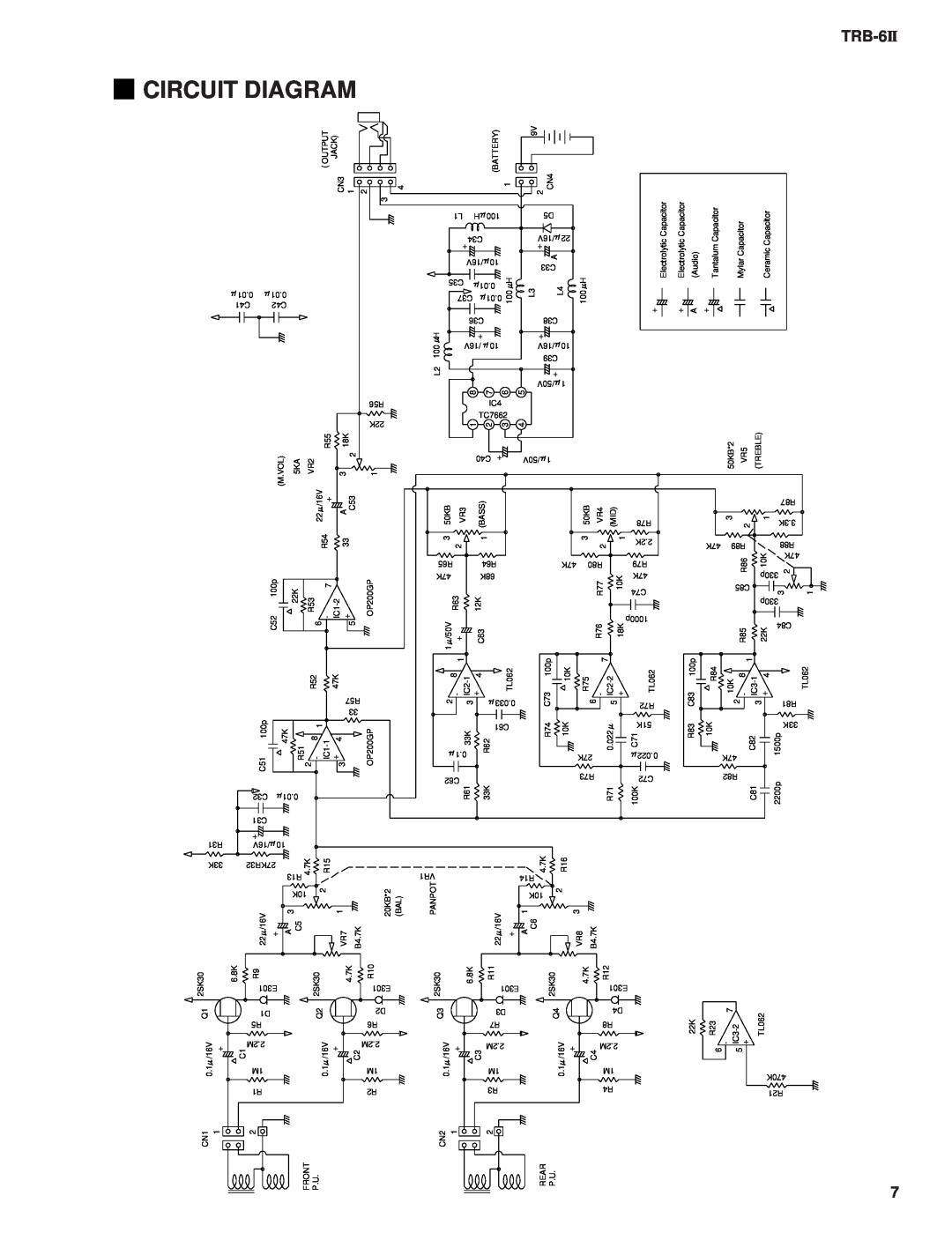 Yamaha 11391, ELECTIC BASS TRB-6 2 service manual Circuit Diagram, TRB-6II, IC12, IC2-1, IC3-1 + 