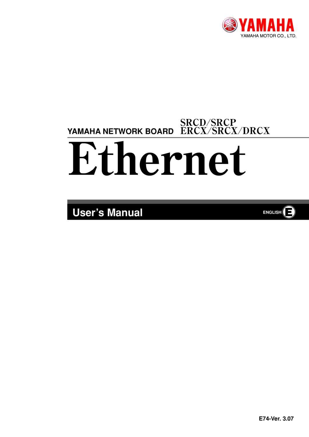 Yamaha DRCX, ERCX, SRCD, SRCX user manual Ethernet 