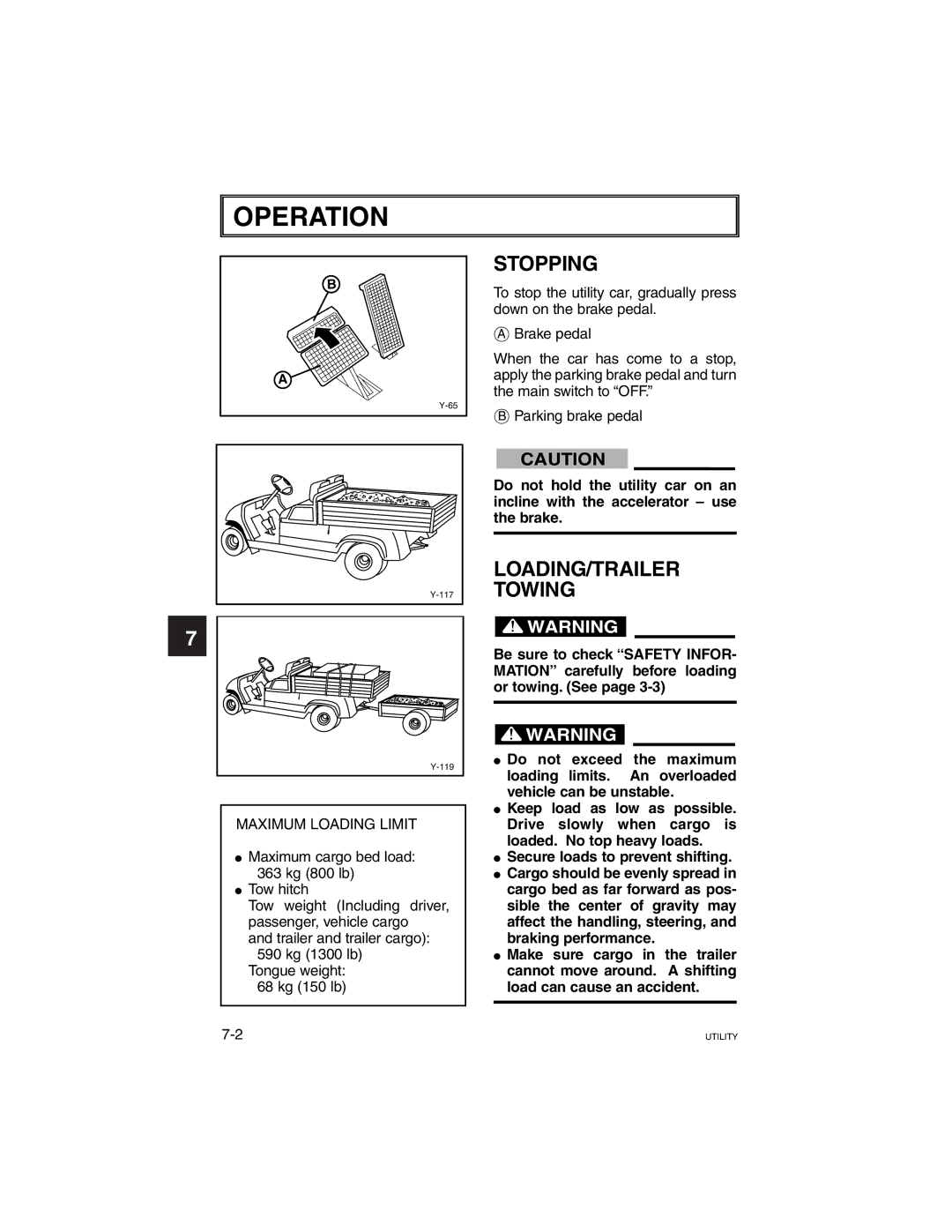 Yamaha G21A manual Stopping 