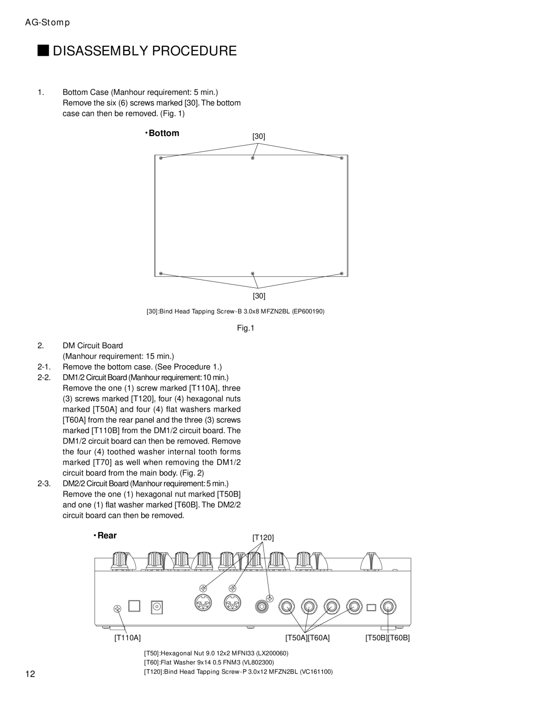 Yamaha GA 011589 service manual Disassembly Procedure, Bottom30 