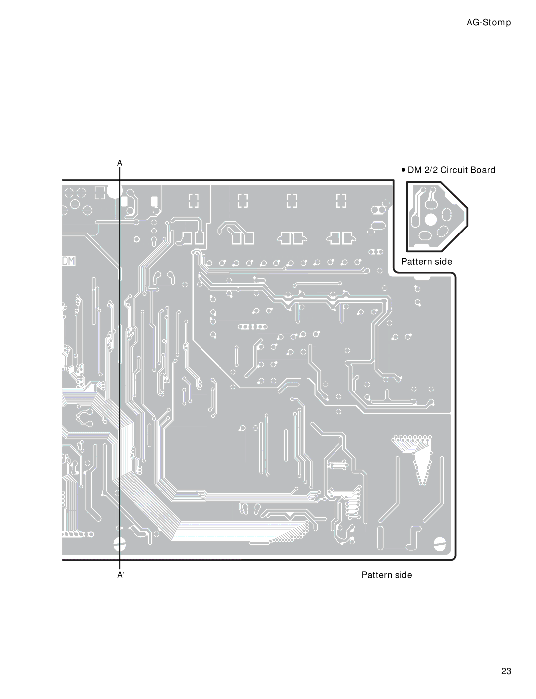 Yamaha GA 011589 service manual AG-Stomp DM 2/2 Circuit Board Pattern side 