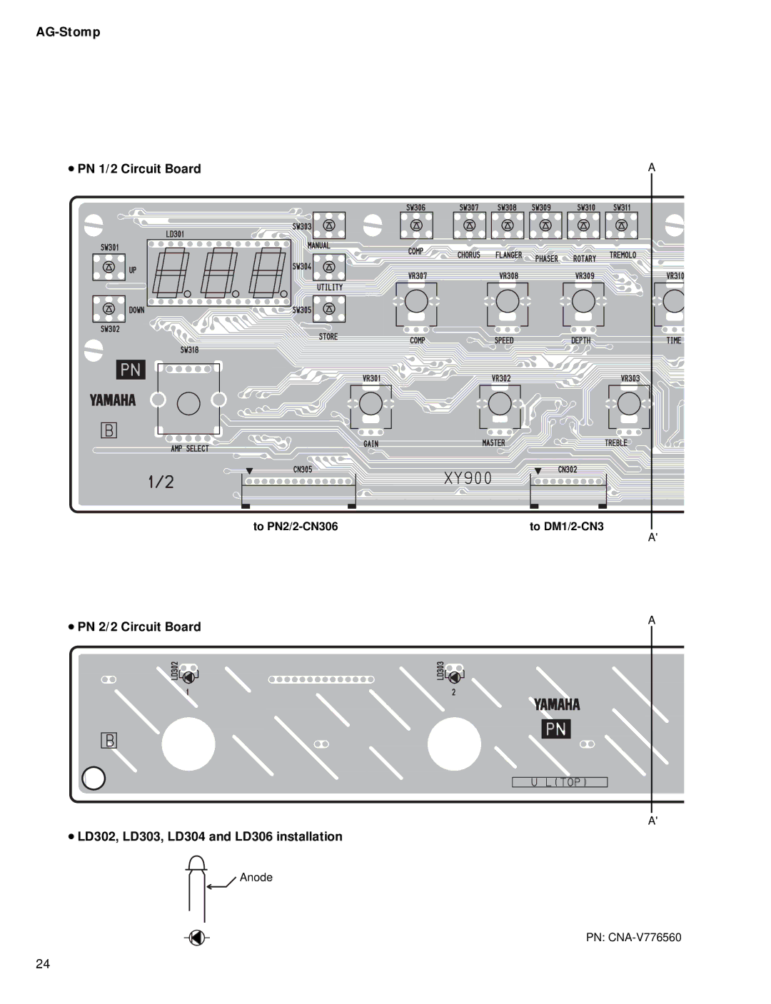 Yamaha GA 011589 service manual AG-Stomp PN 1/2 Circuit Board 