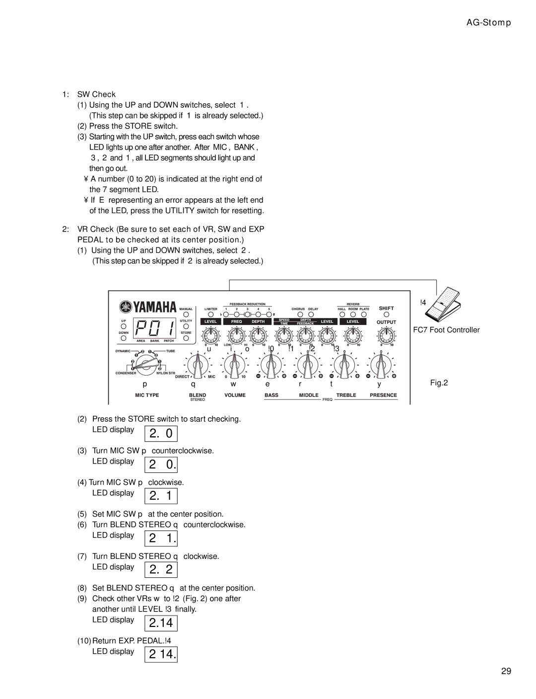 Yamaha GA 011589 service manual SW Check 