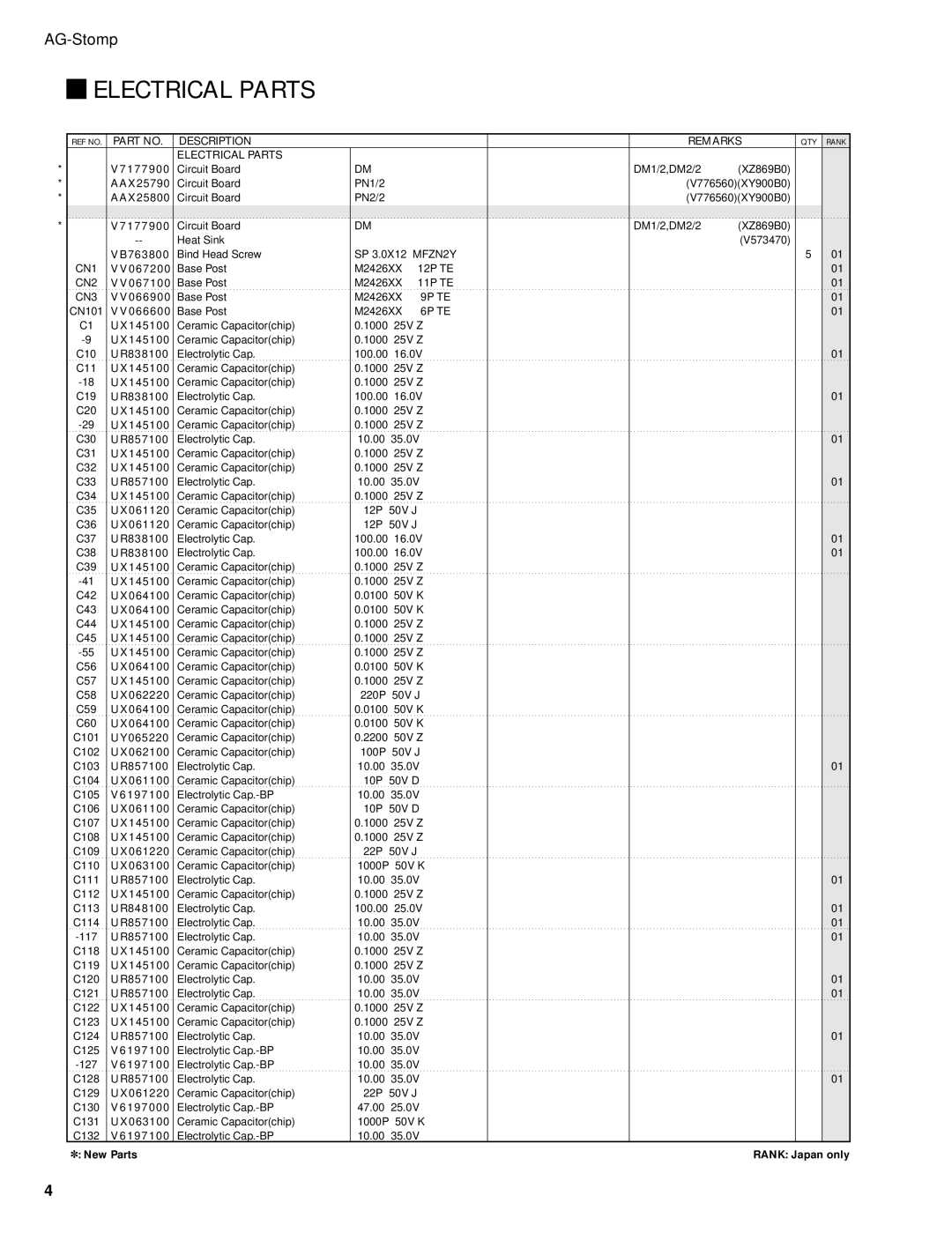 Yamaha GA 011589 service manual Electrical Parts 