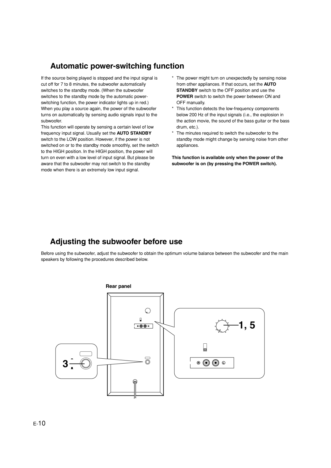 Yamaha HTR-5630RDS owner manual  Automatic power-switching function 