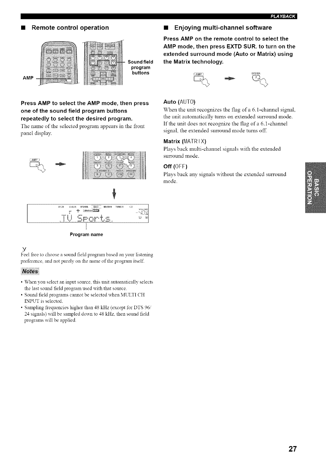 Yamaha HTR-5835 owner manual Remote control operation, IWill%l,tl 