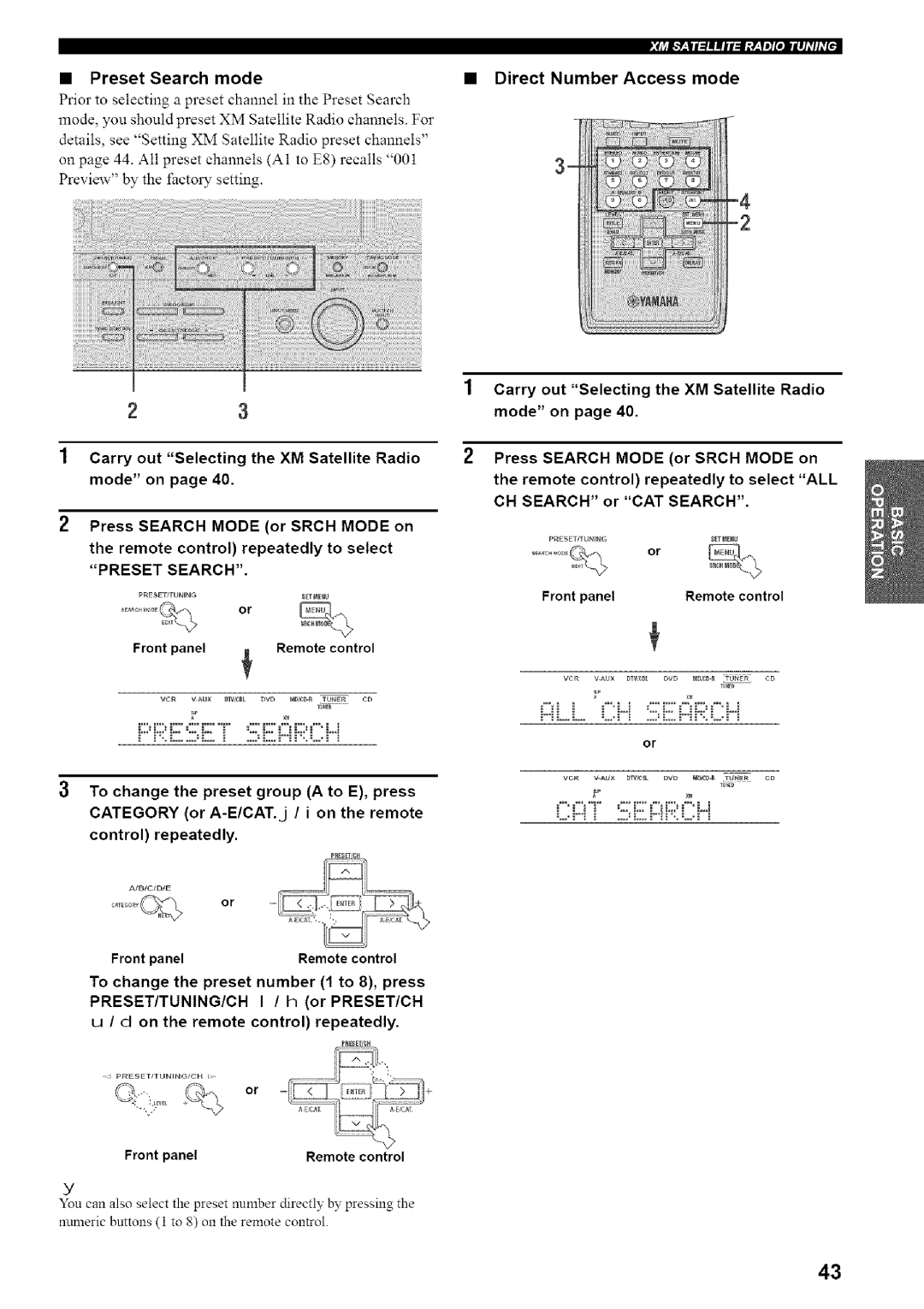 Yamaha HTR-5835 owner manual Direct Number Access mode, I 2,iH. hi L..ii 