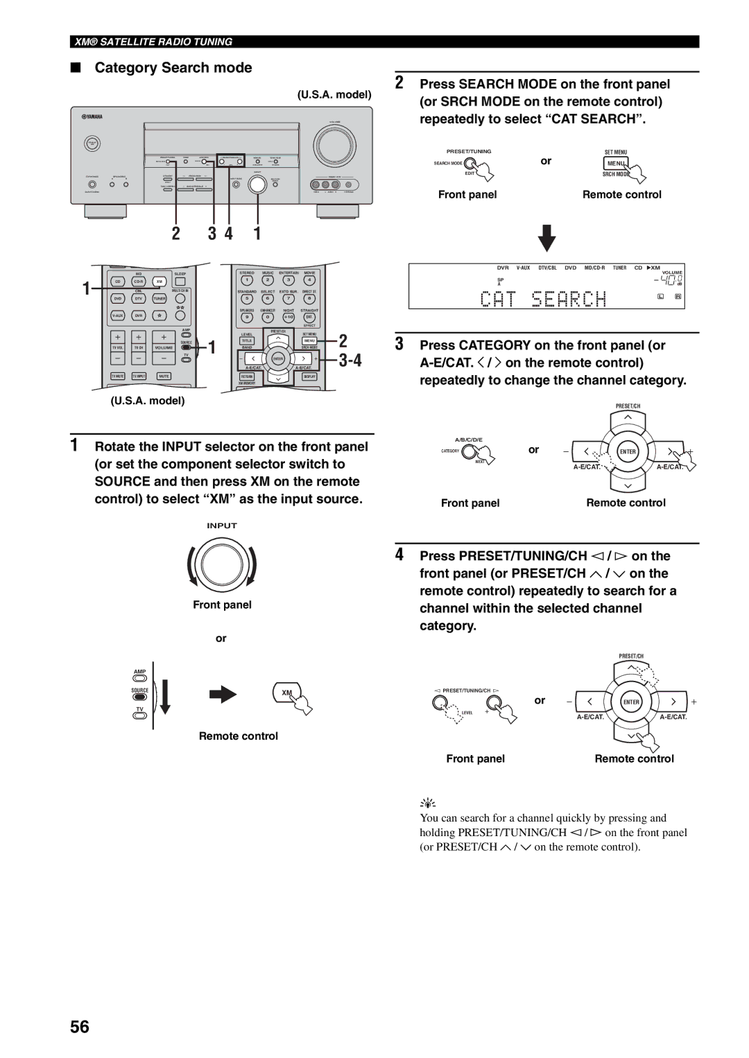 Yamaha HTR-5940 owner manual Category Search mode 