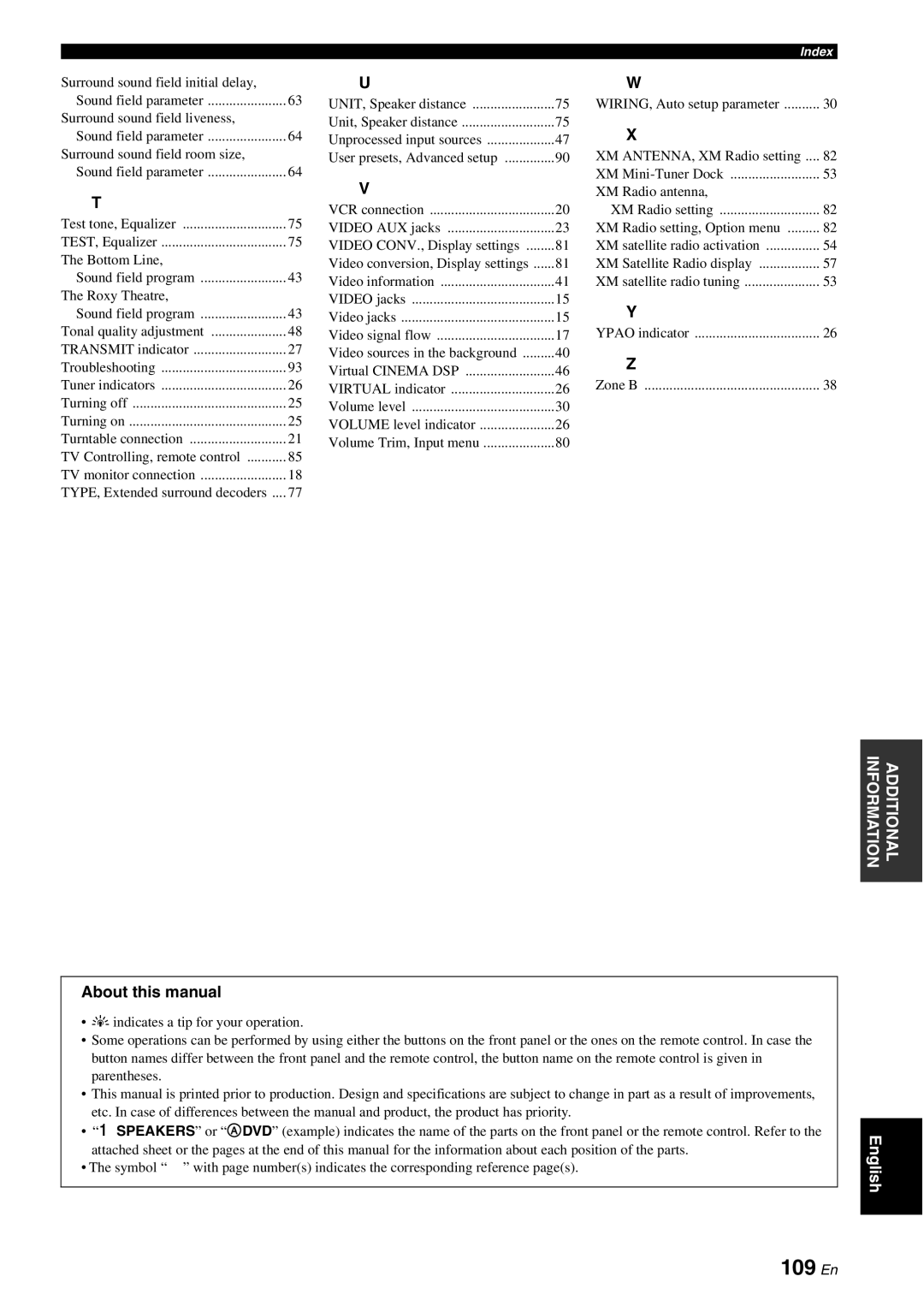 Yamaha HTR-6060 owner manual 109 En 