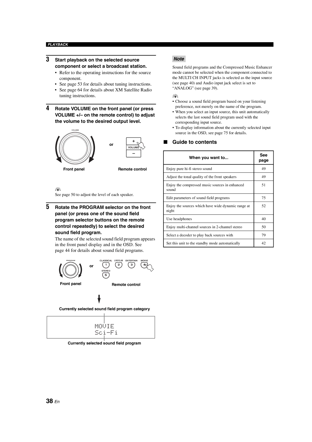 Yamaha HTR-6090 owner manual 38 En, Guide to contents 