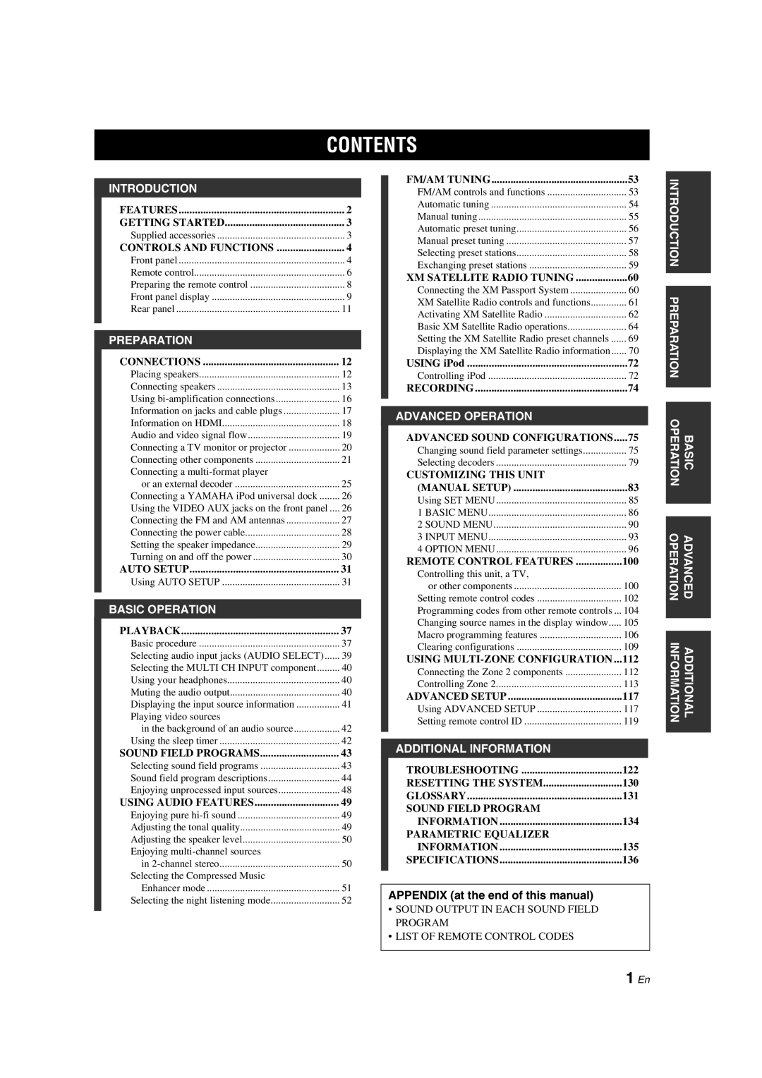 Yamaha HTR-6090 owner manual Contents 