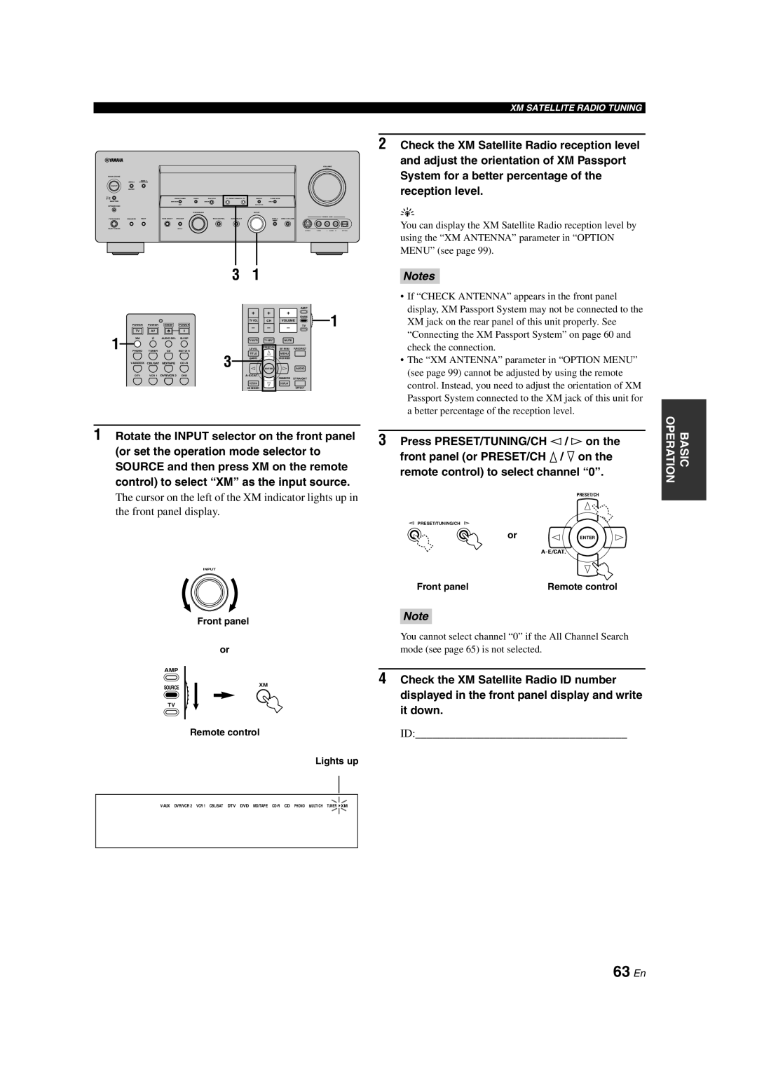Yamaha HTR-6090 owner manual 63 En, Notes, Id 