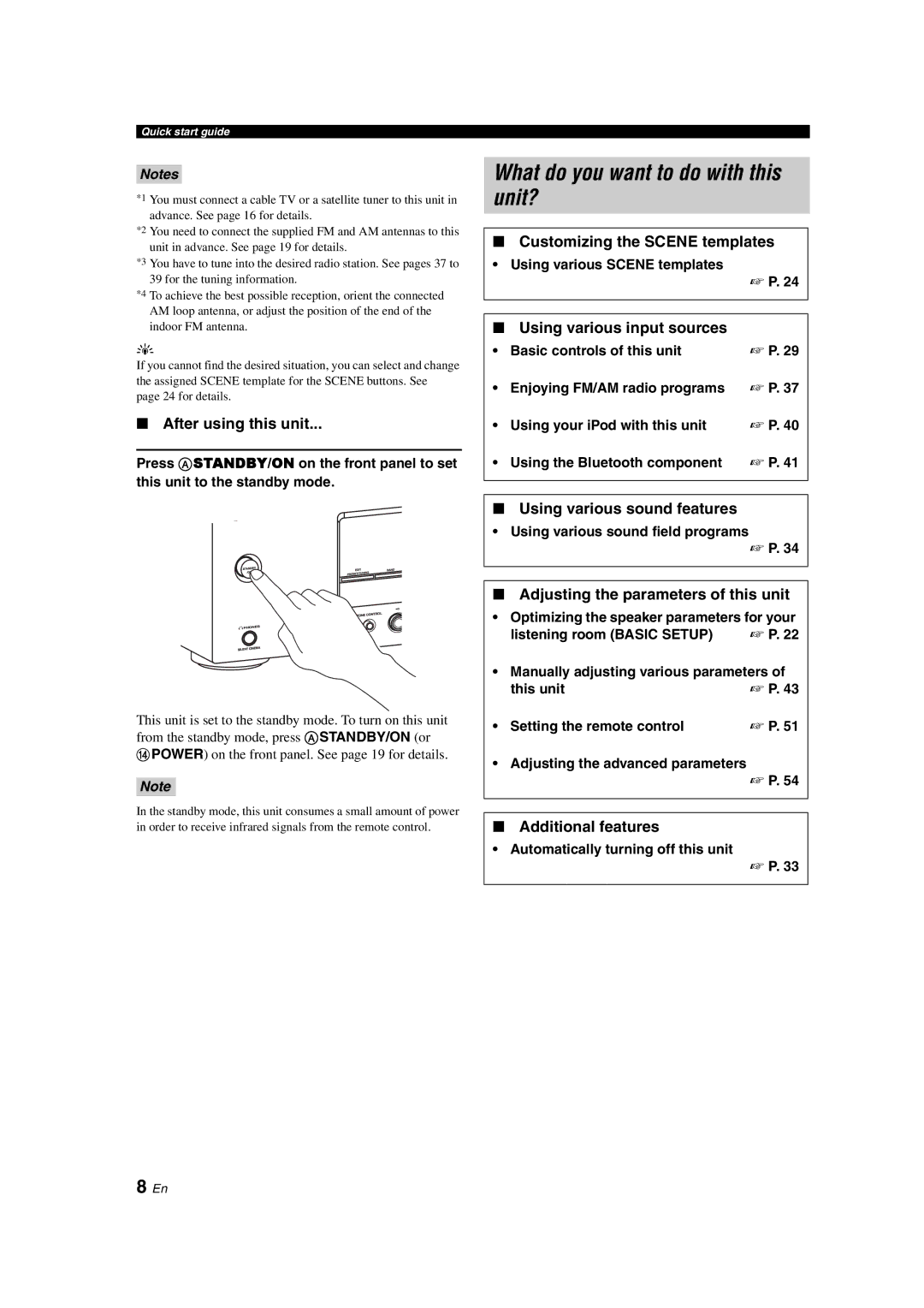 Yamaha HTR-6130 owner manual What do you want to do with this unit? 