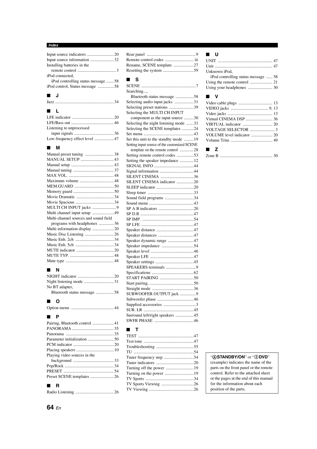 Yamaha HTR-6130 owner manual 64 En, IPod connected 