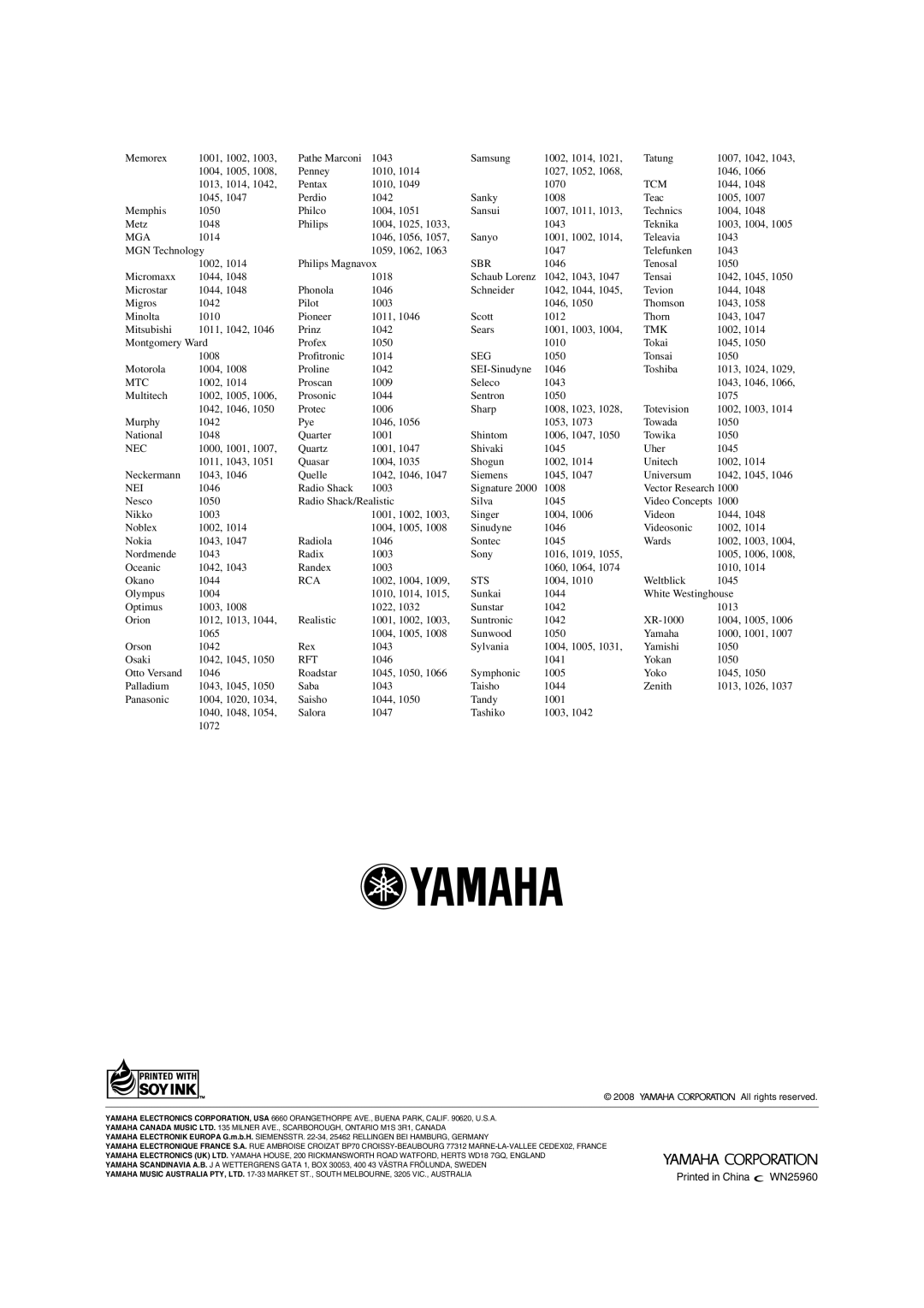 Yamaha HTR-6130 owner manual WN25960 