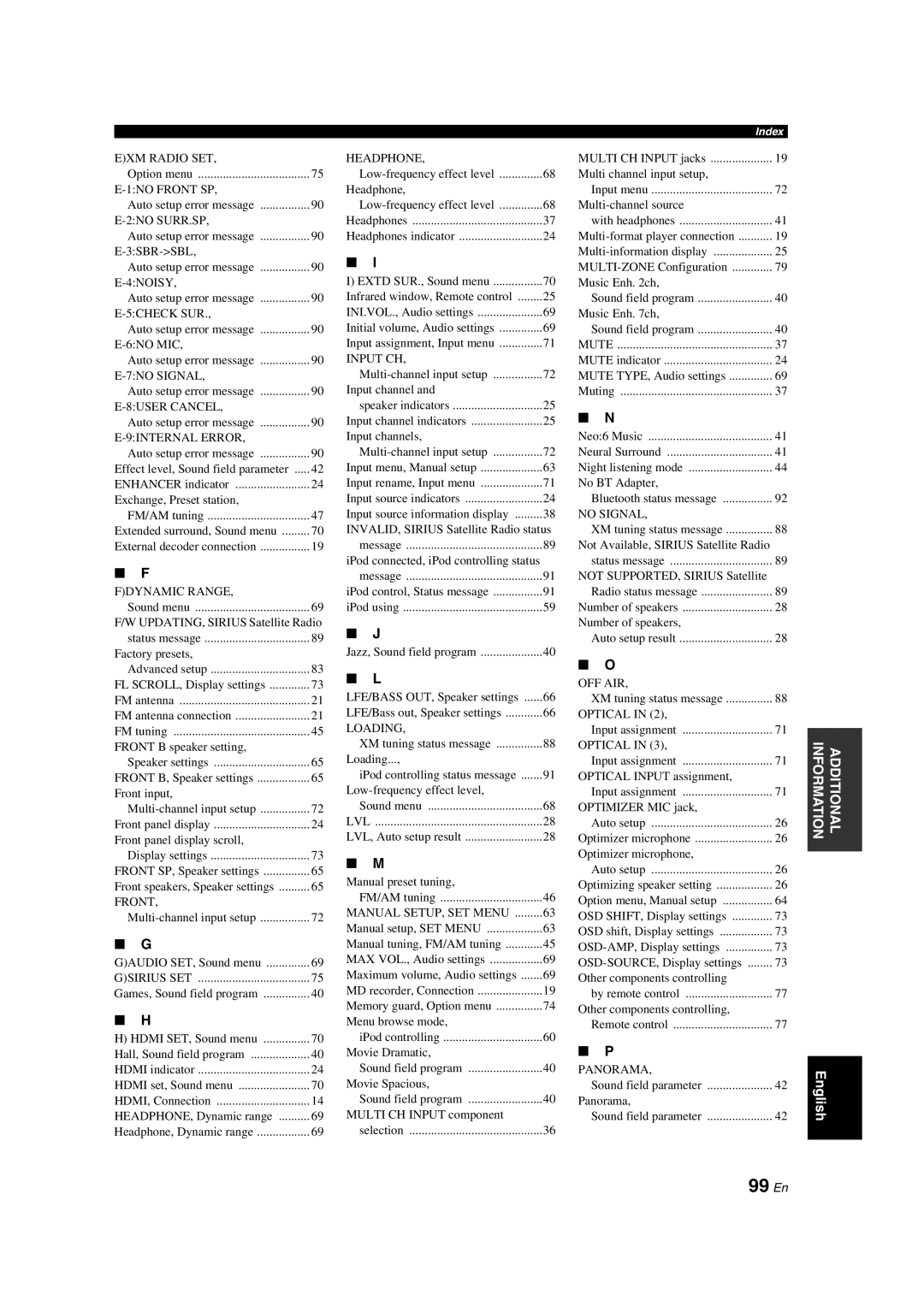 Yamaha HTR-6150 owner manual 99 En, 9INTERNAL Error 