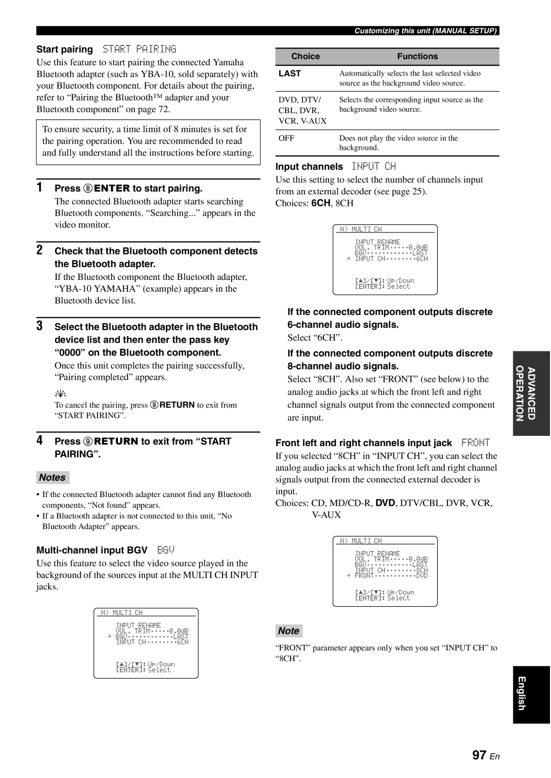 Yamaha HTR-6180 owner manual 97 En 