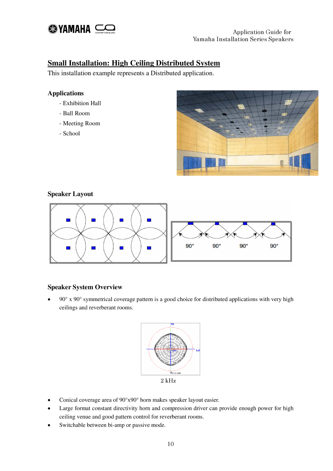 Yamaha IF2112 manual Small Installation High Ceiling Distributed System 