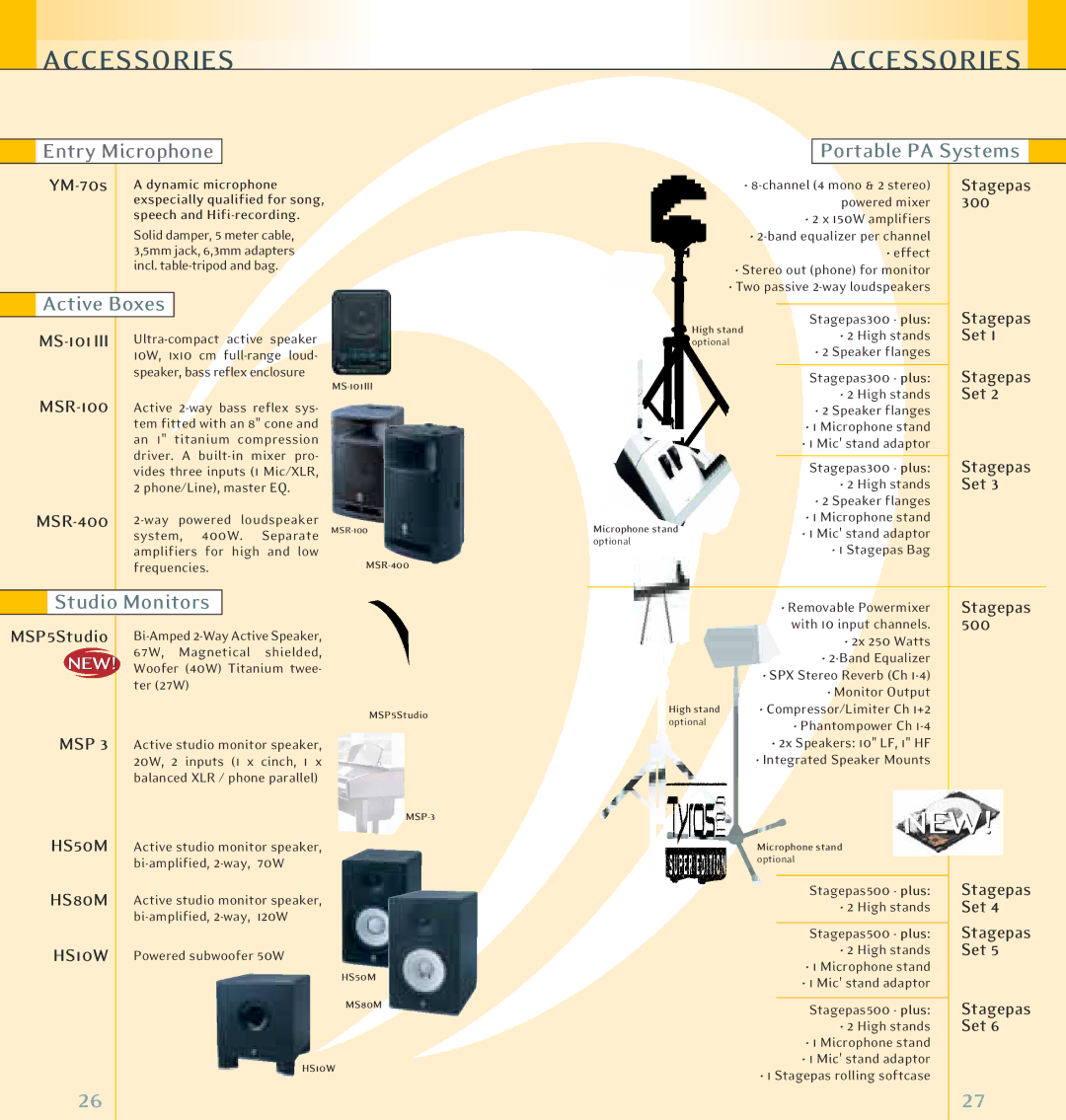 Yamaha Keyboards and Digital - Pianos manual Entry Microphone, Active Boxes, Portable PA Systems, Studio Monitors 