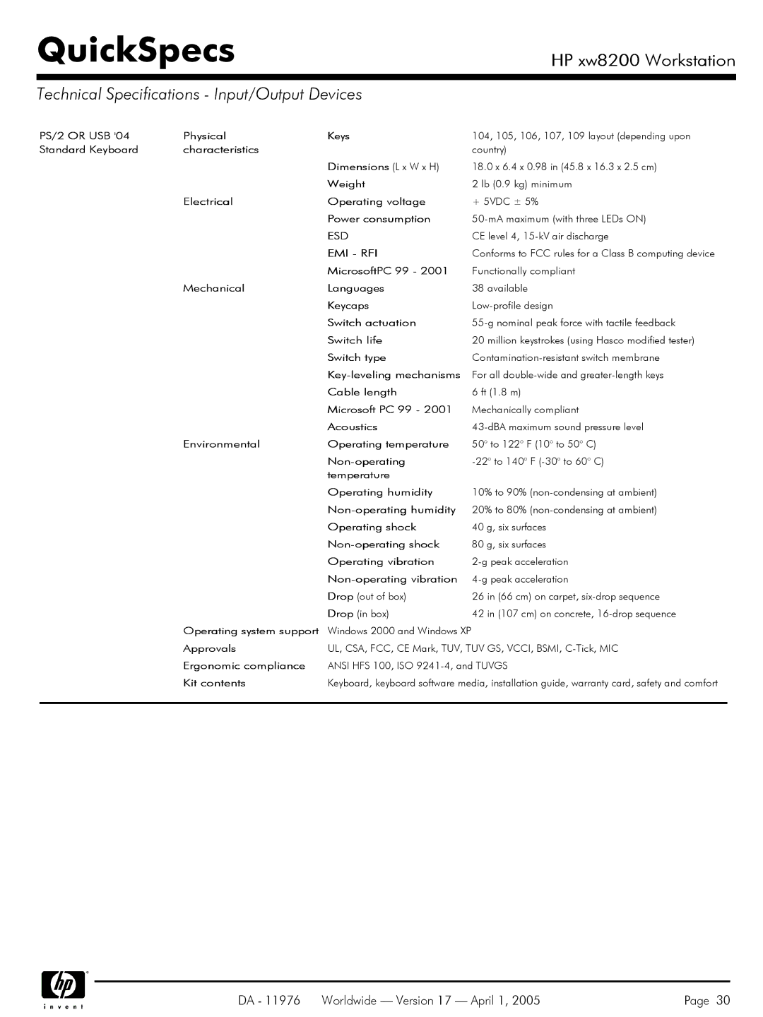 Yamaha Laptop PC warranty Technical Specifications Input/Output Devices, Esd, Emi Rfi 