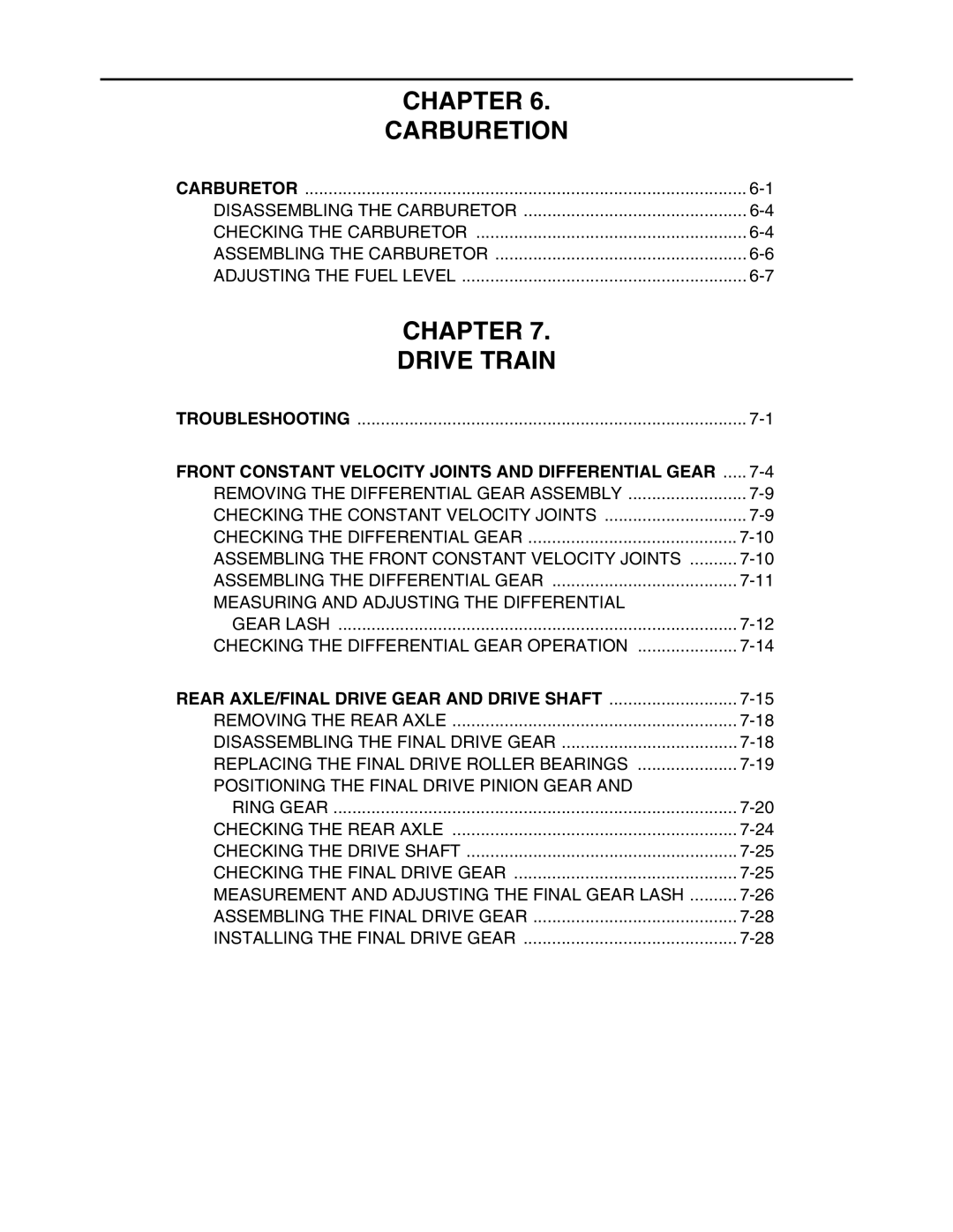 Yamaha LIT-11616-16-02, 5TE-F8197-10 service manual Troubleshooting, Rear AXLE/FINAL Drive Gear and Drive Shaft 