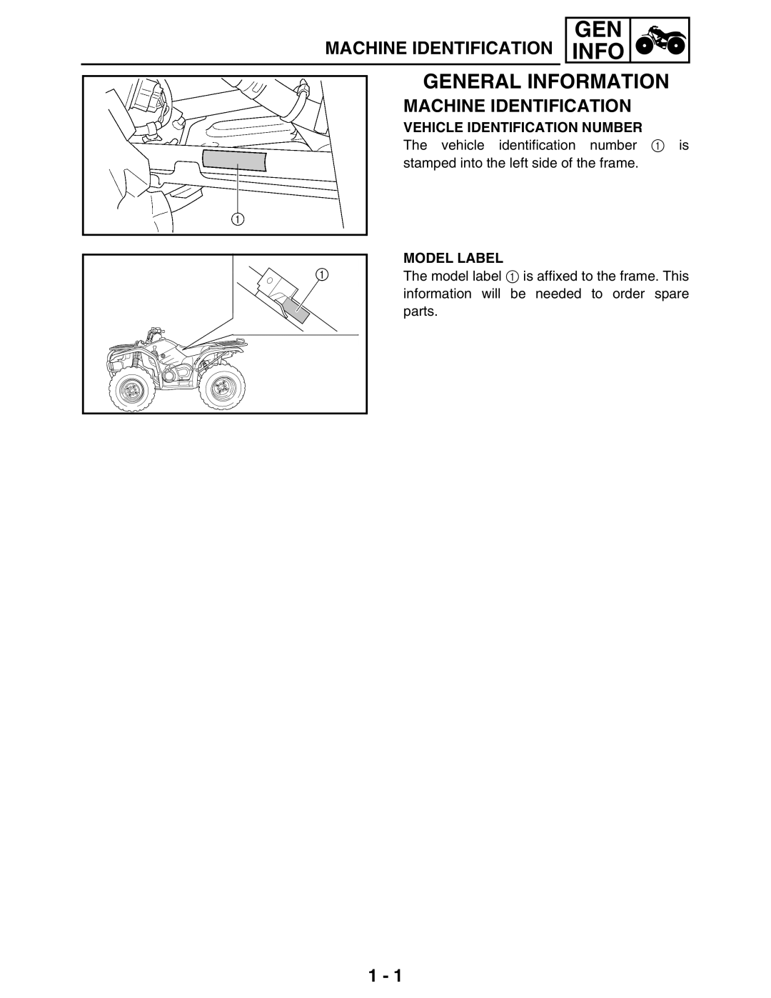 Yamaha 5TE-F8197-10, LIT-11616-16-02 service manual Vehicle Identification Number, Model Label 