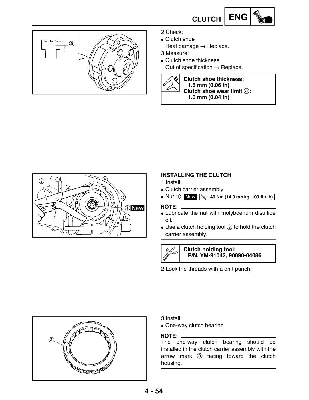 Yamaha 5TE-F8197-10, LIT-11616-16-02 service manual Installing the Clutch 