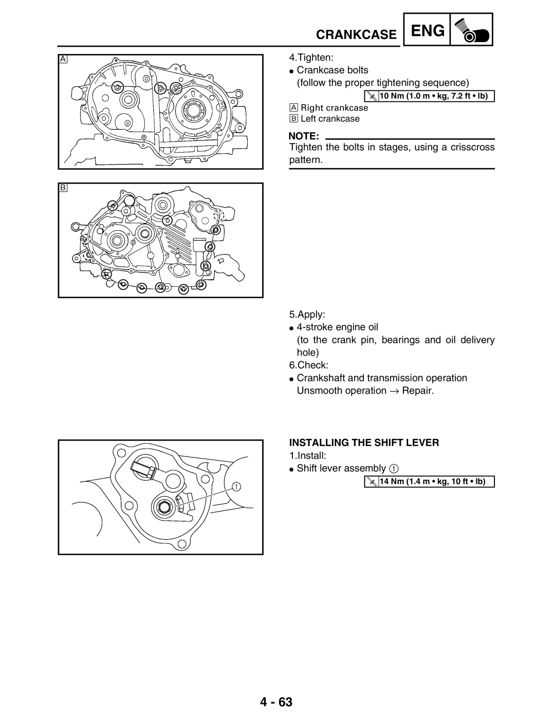 Yamaha LIT-11616-16-02, 5TE-F8197-10 service manual Installing the Shift Lever 