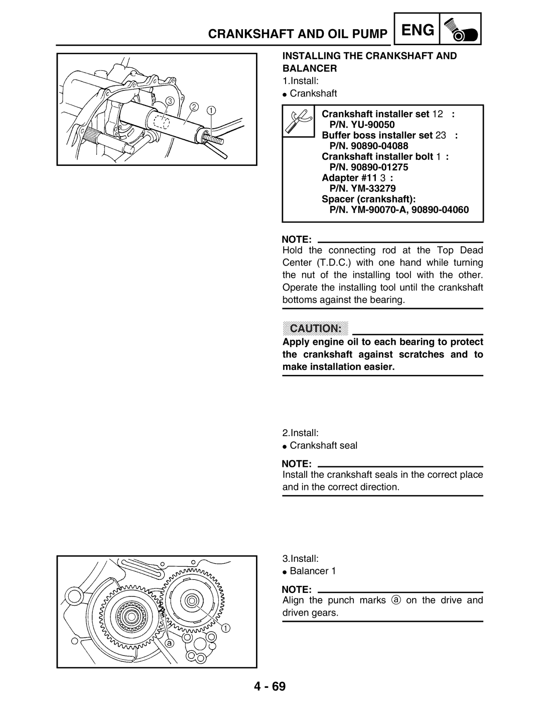 Yamaha LIT-11616-16-02, 5TE-F8197-10 service manual Installing the Crankshaft and Balancer 