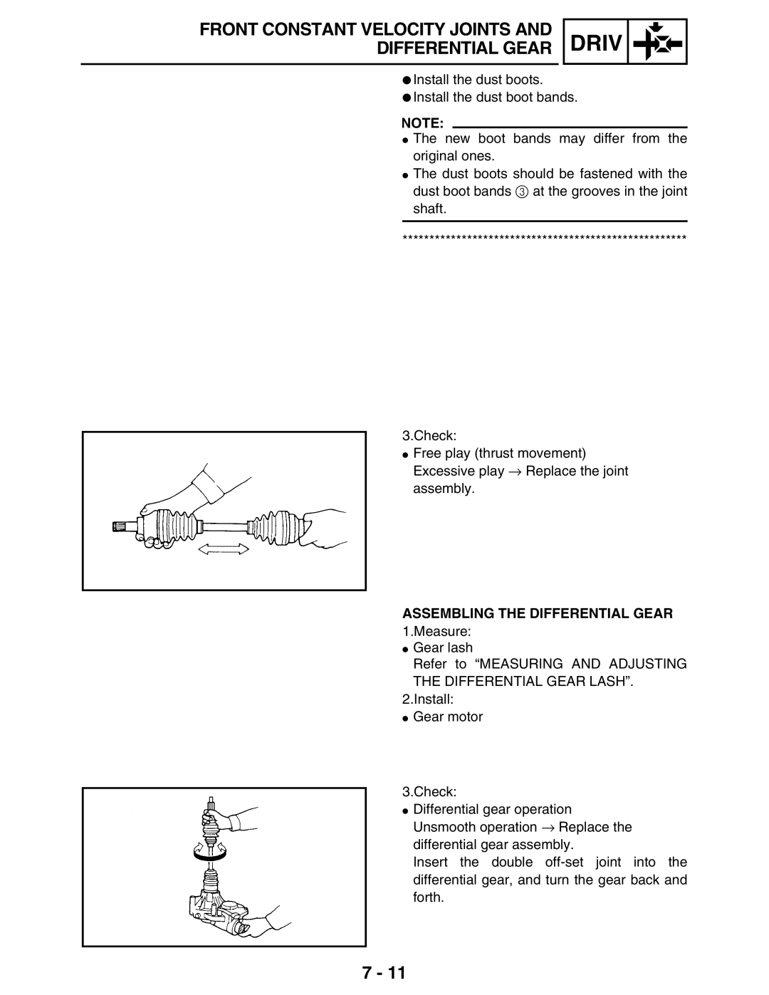 Yamaha 5TE-F8197-10, LIT-11616-16-02 service manual Assembling the Differential Gear 